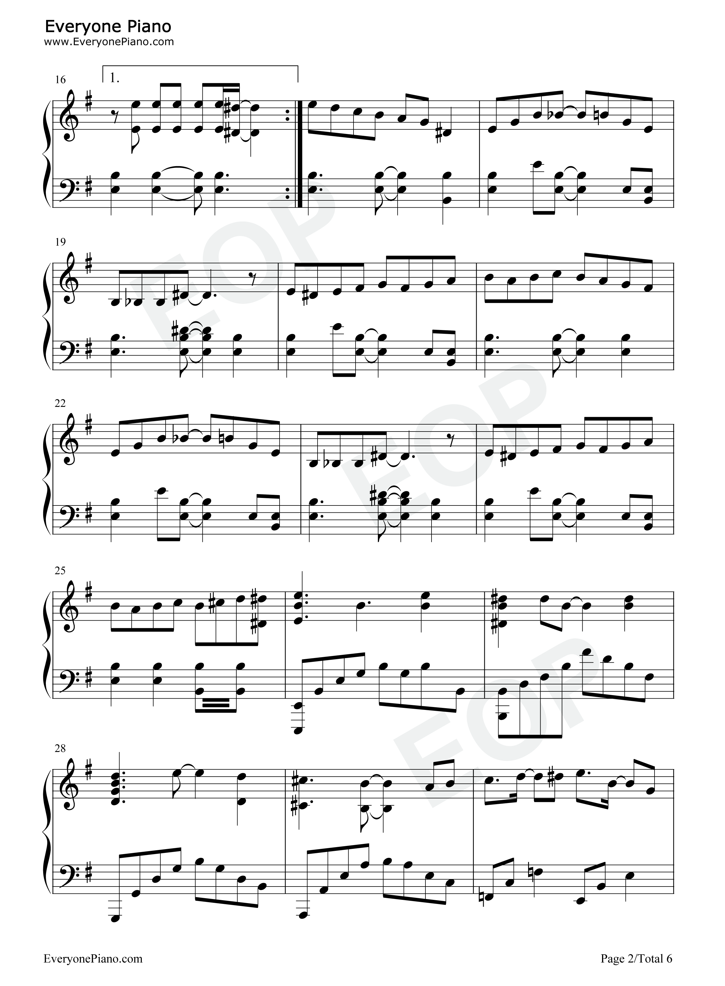 空条徐伦处刑曲钢琴谱_菅野佑悟