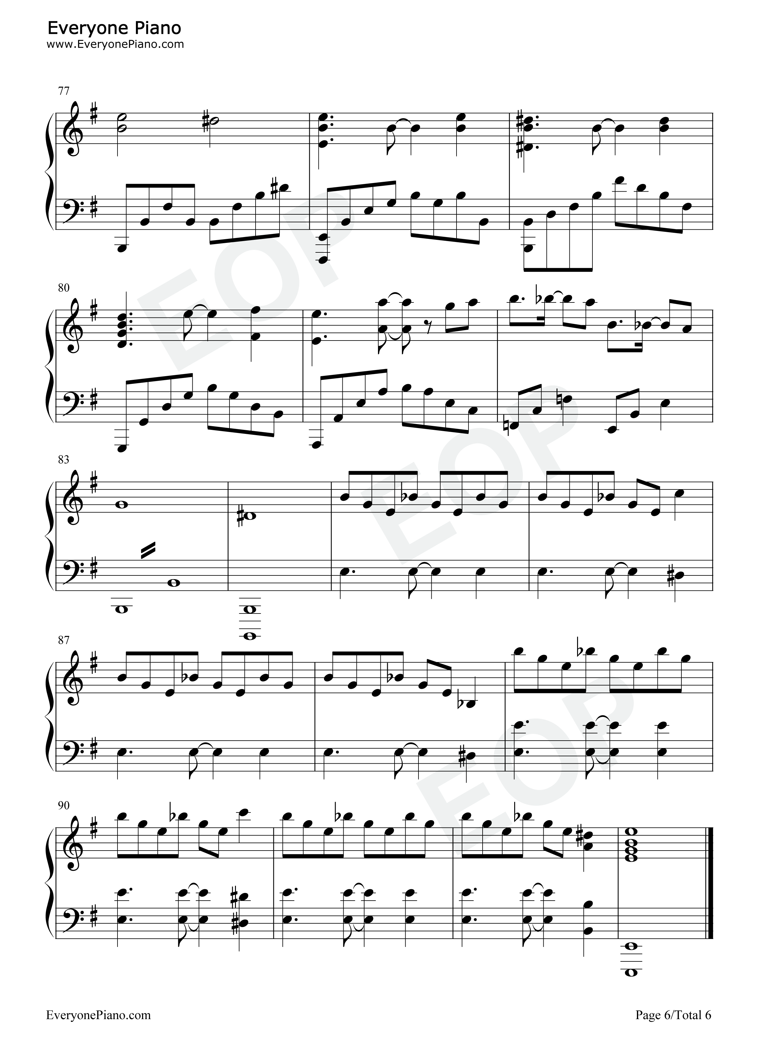 空条徐伦处刑曲钢琴谱_菅野佑悟