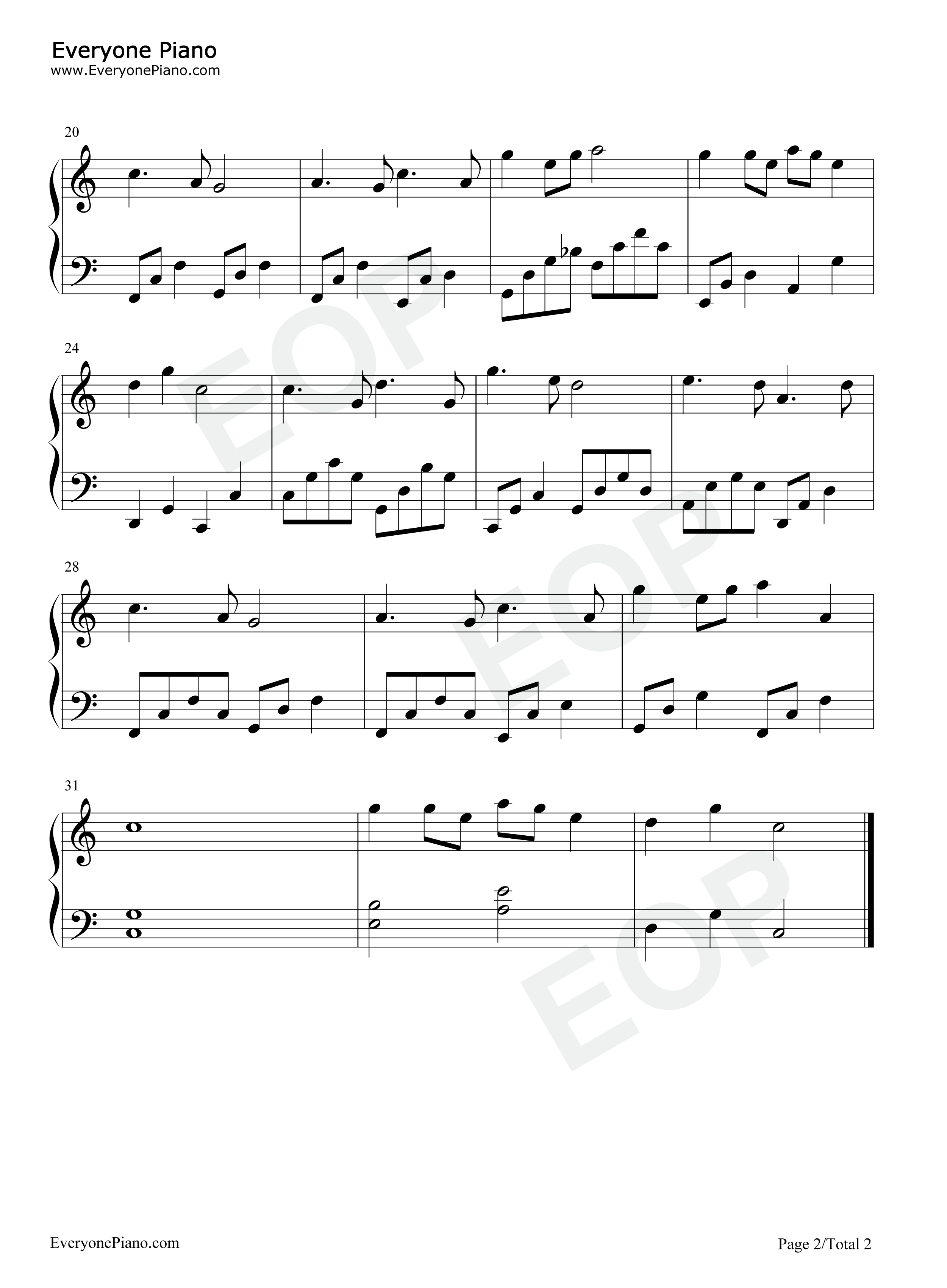 渔光曲钢琴谱_任光