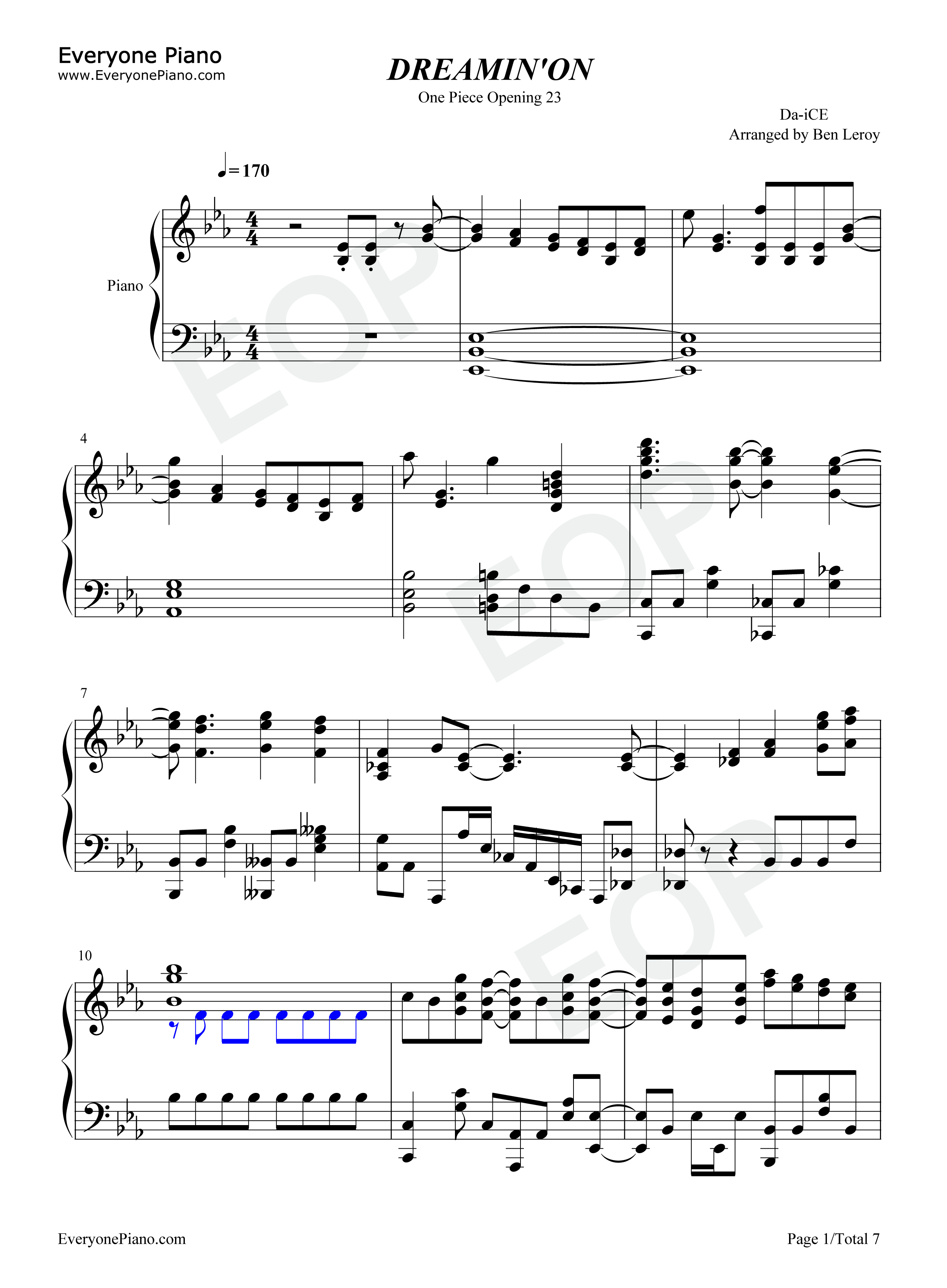 DREAMIN_ON钢琴谱_Da_iCE