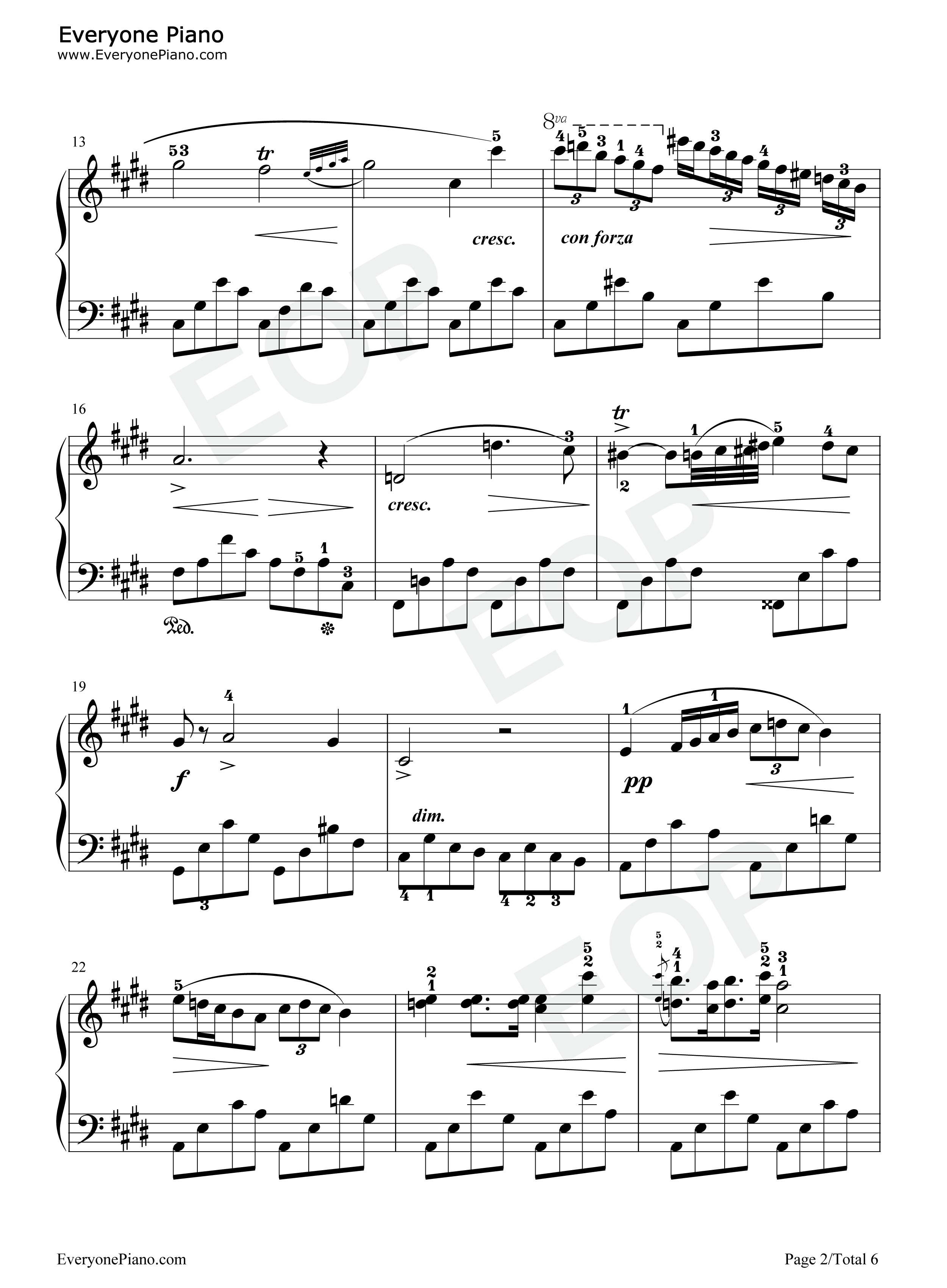 升C小调夜曲钢琴谱_肖邦__Chopin