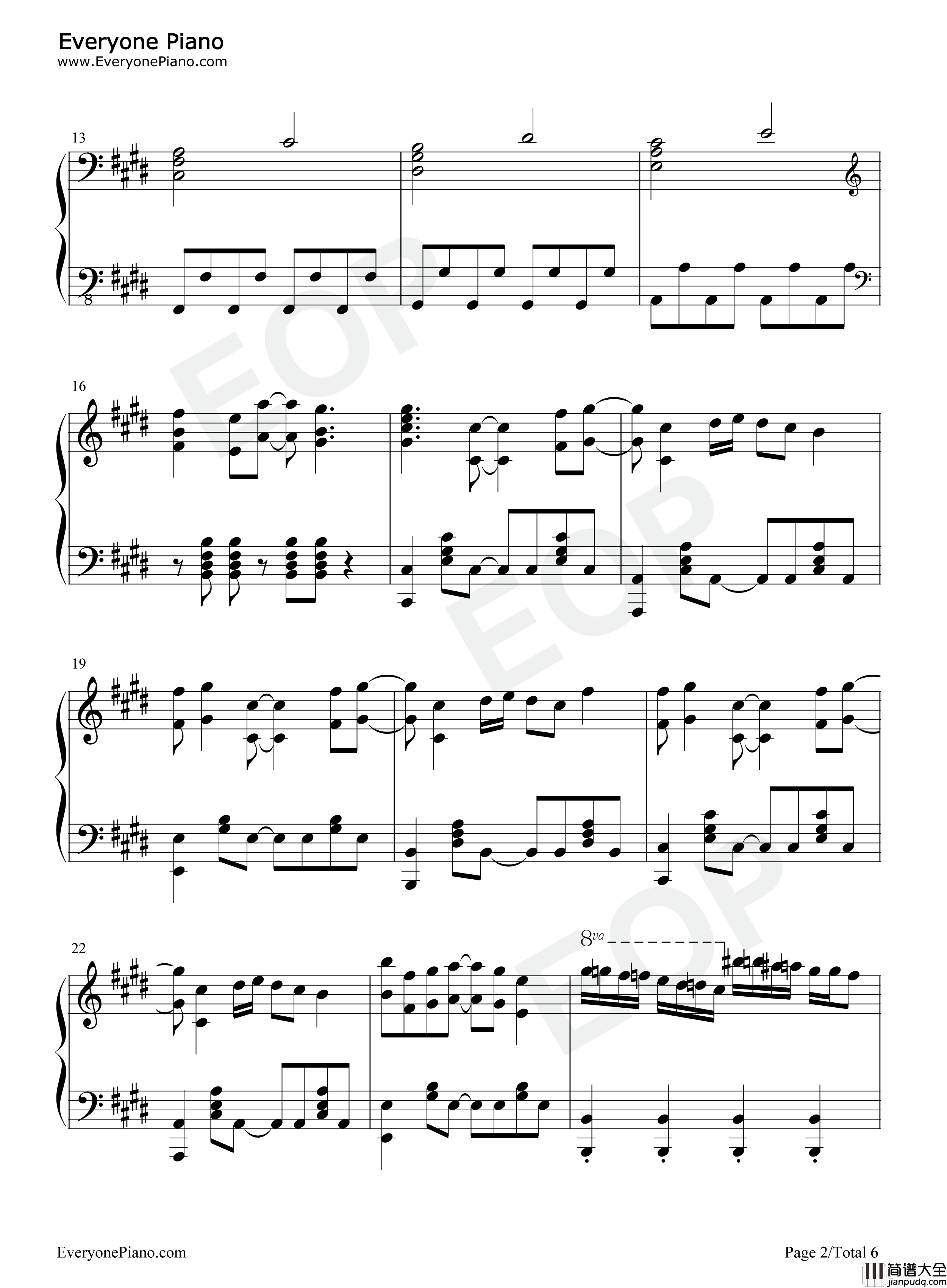 逆境スペクトル钢琴谱_ASCA