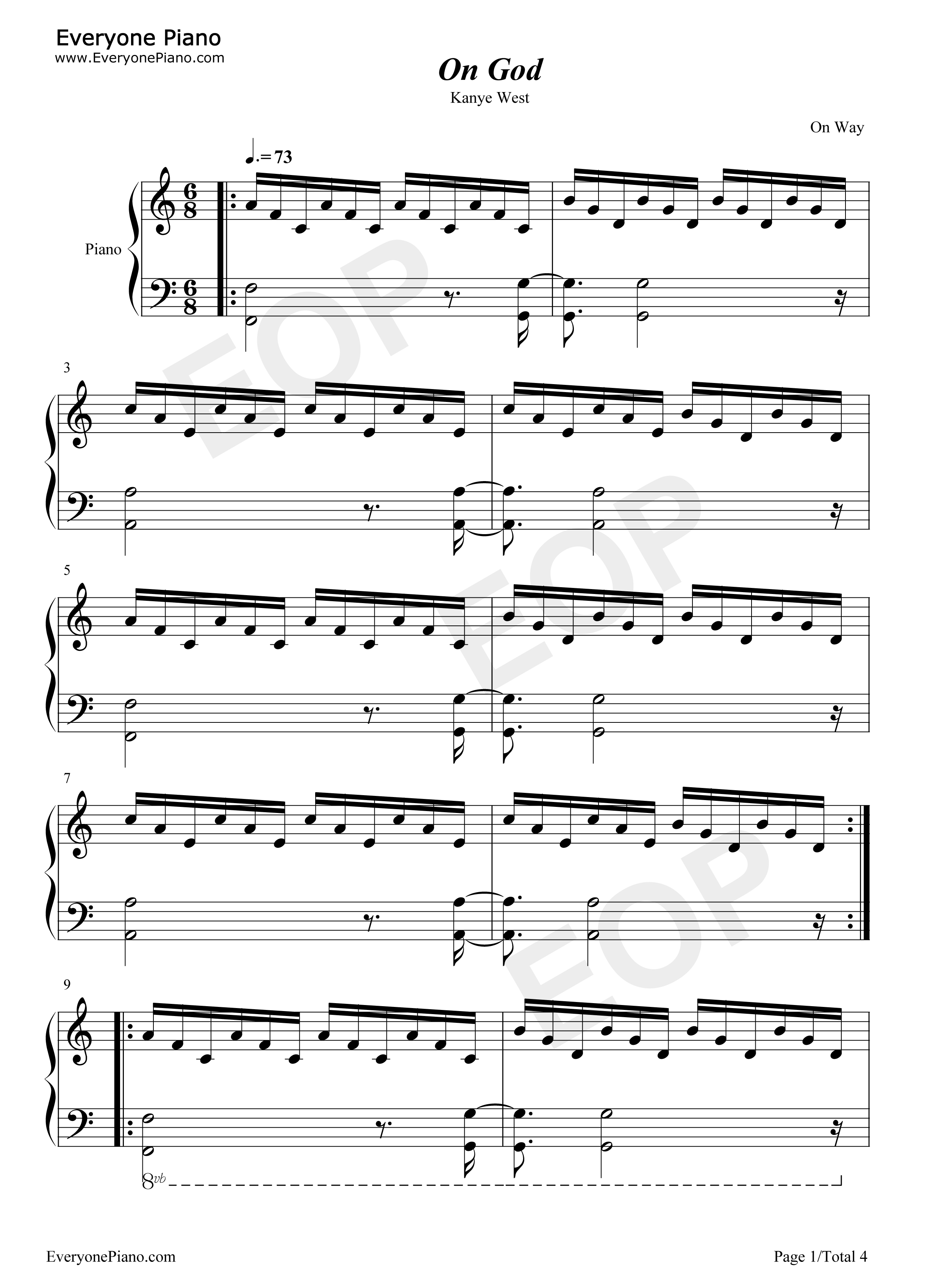 On_God钢琴谱_Kanye_West