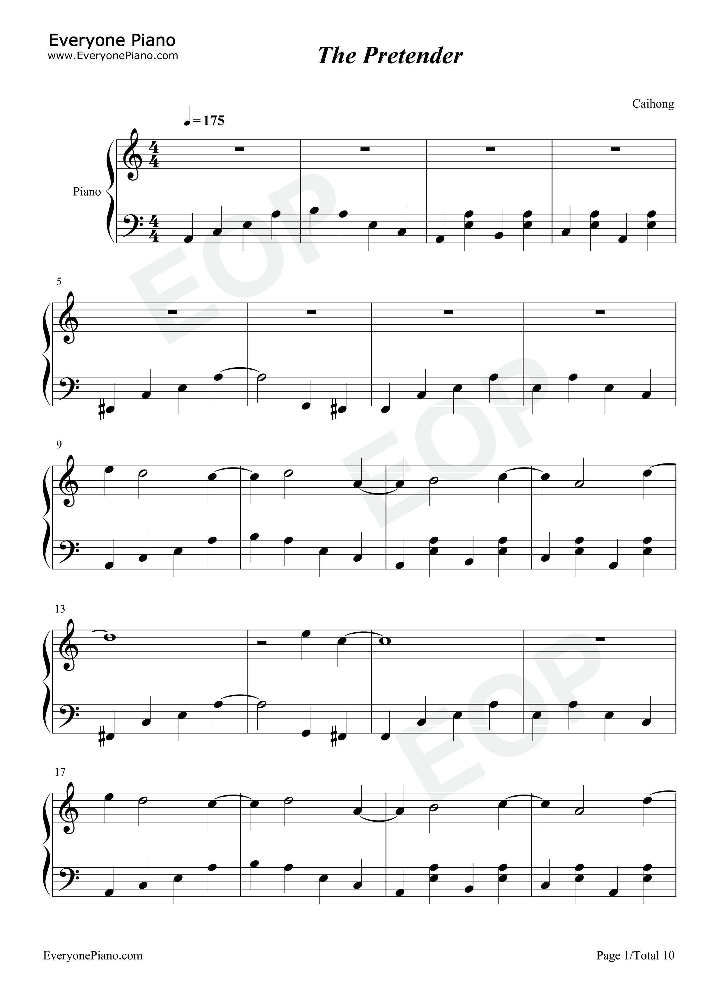 The_Pretender钢琴谱_Foo_Fighters