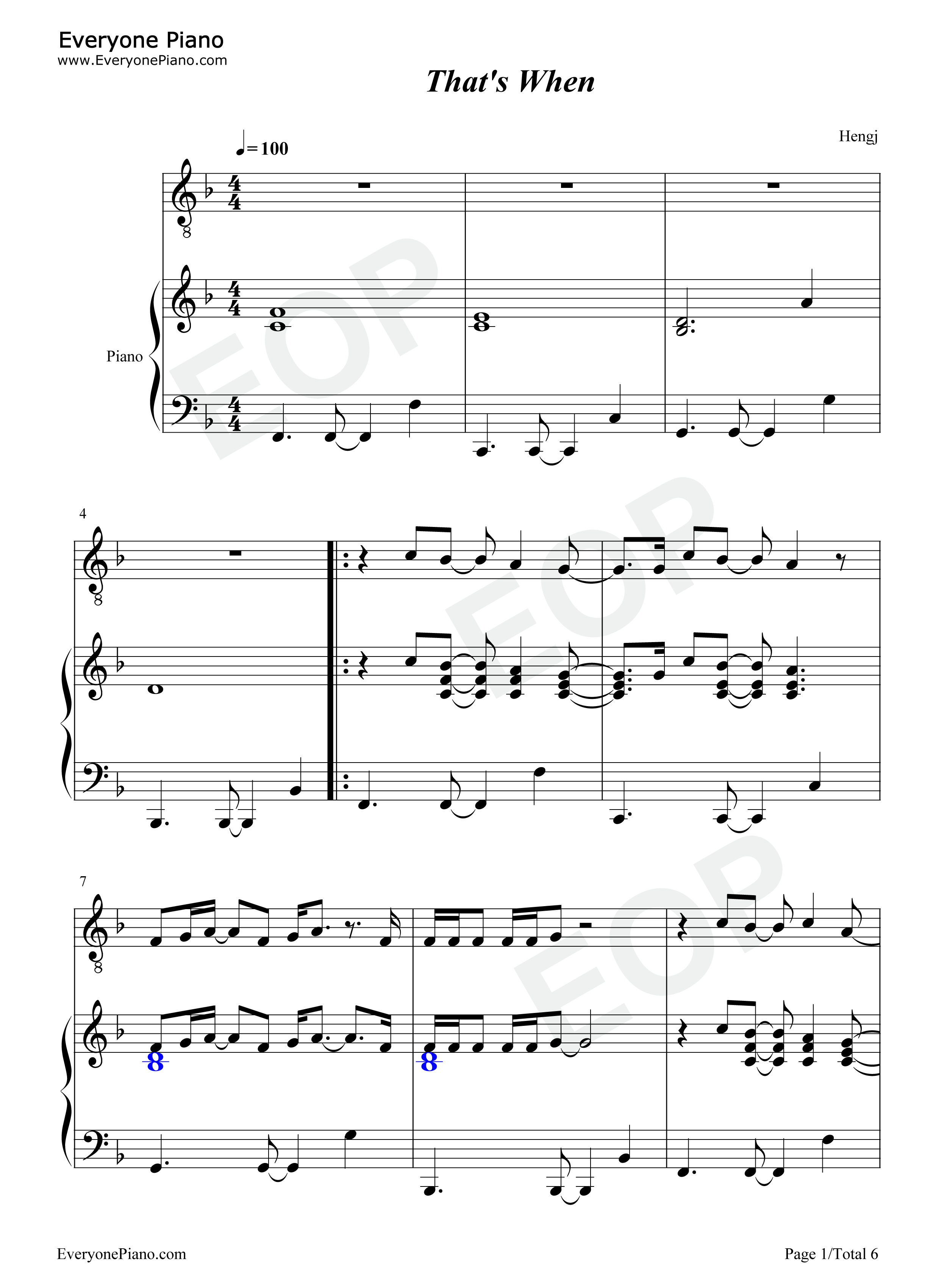 Thats_When钢琴谱_Taylor_Swift_Keith_Urban