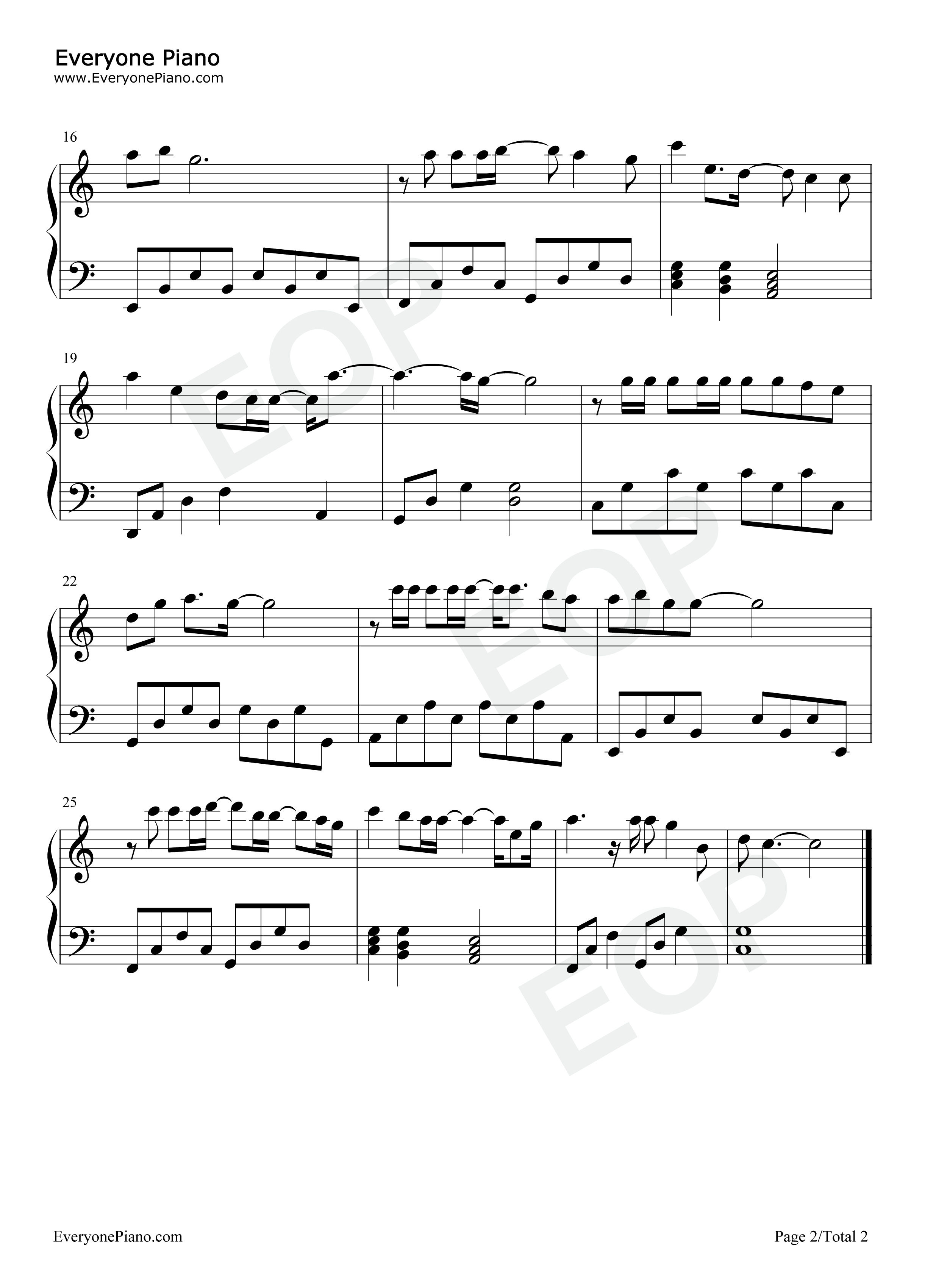 忘了我也不错钢琴谱_王心凌