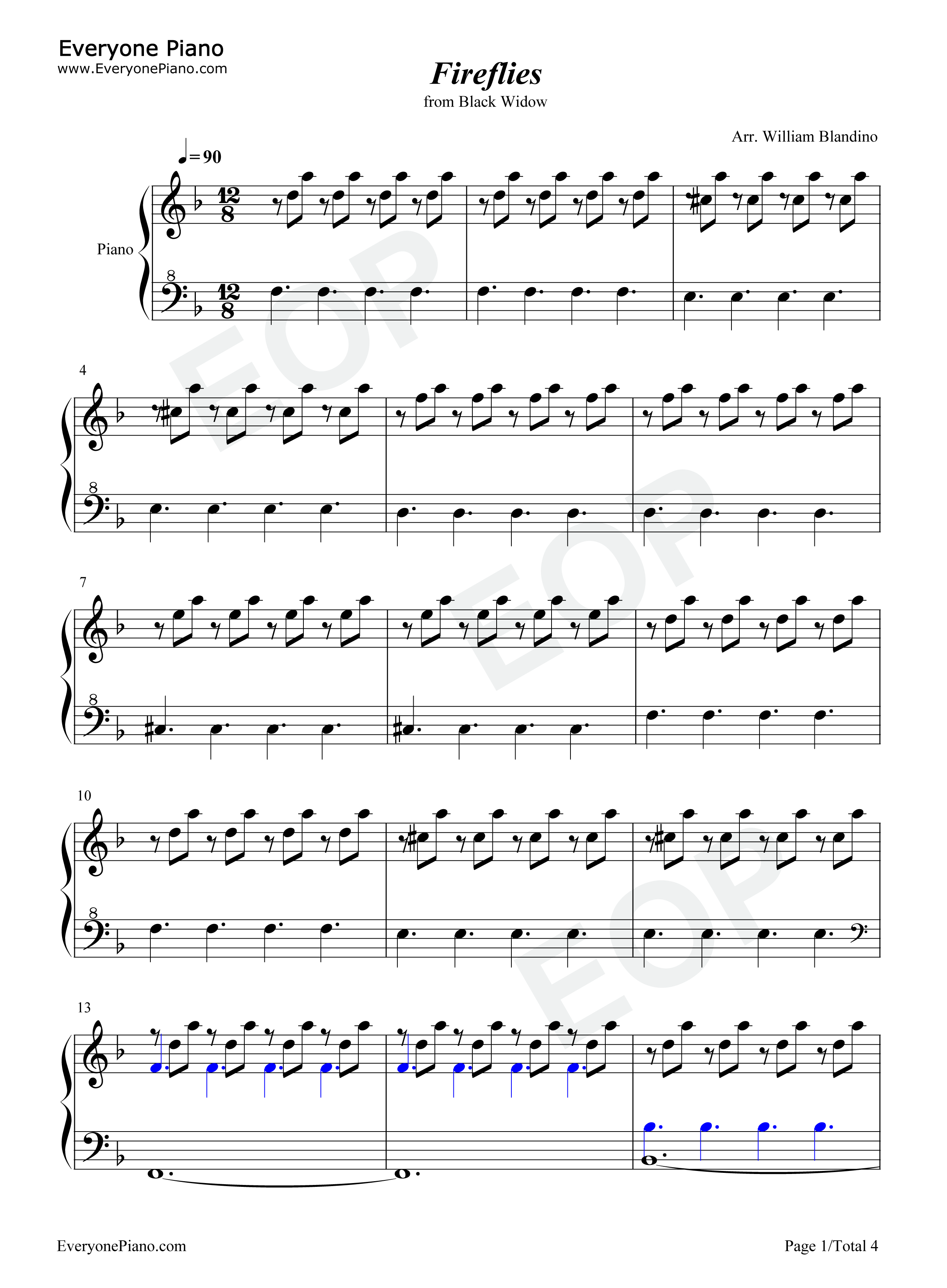 Fireflies钢琴谱_Lorne_Balfe