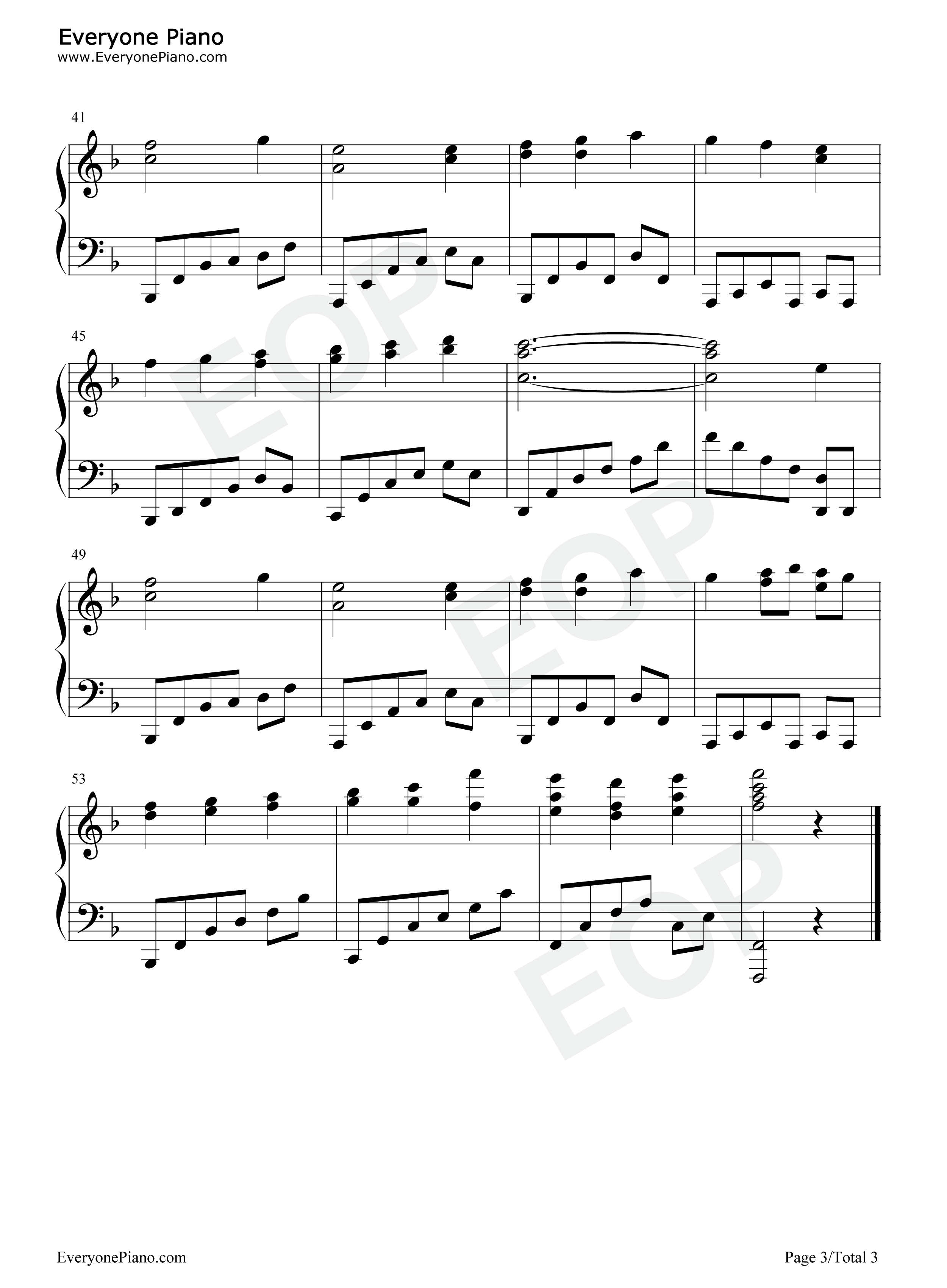 沢の河城工務店钢琴谱_ZUN