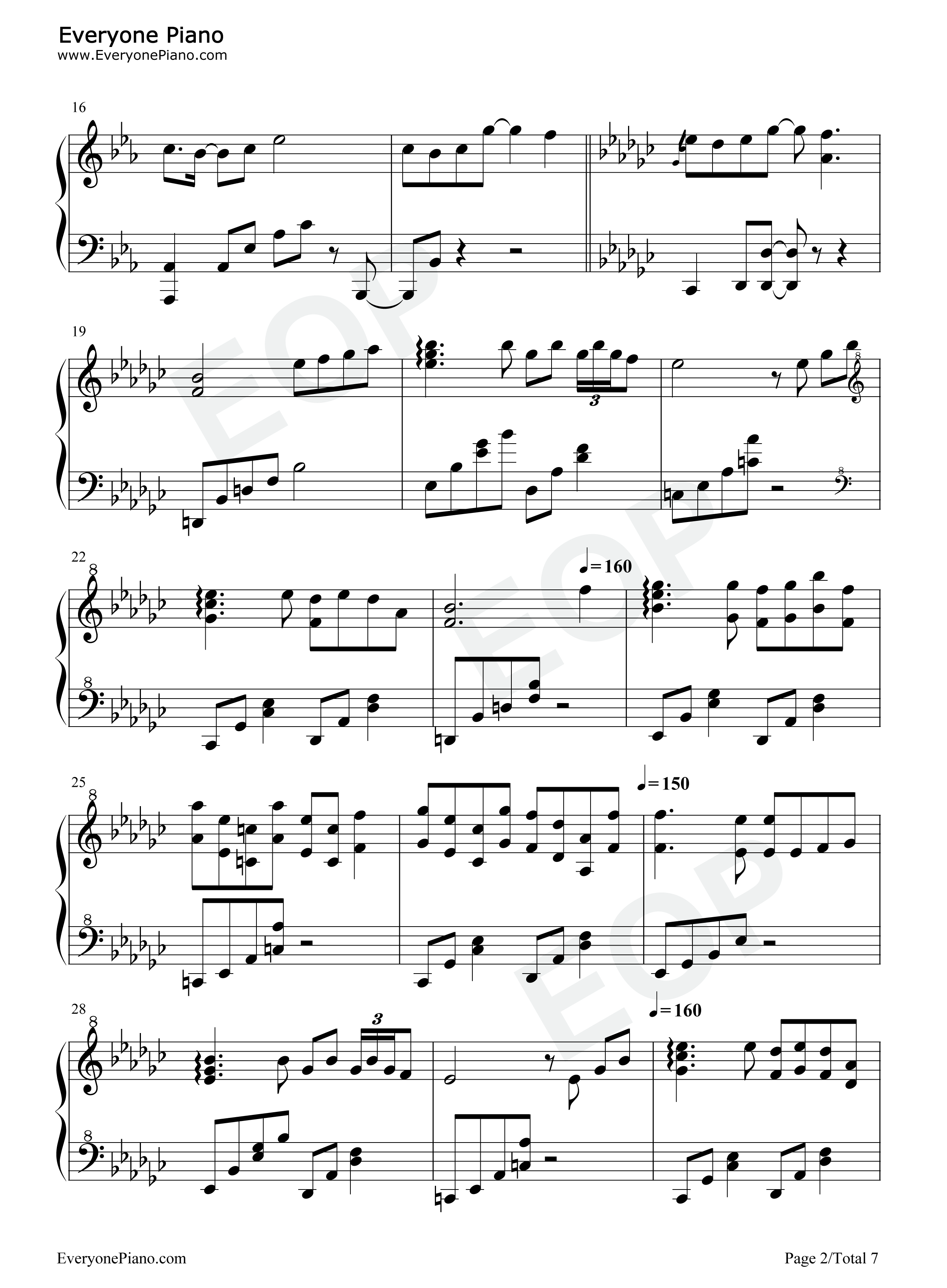 おてんば恋娘钢琴谱_ZUN