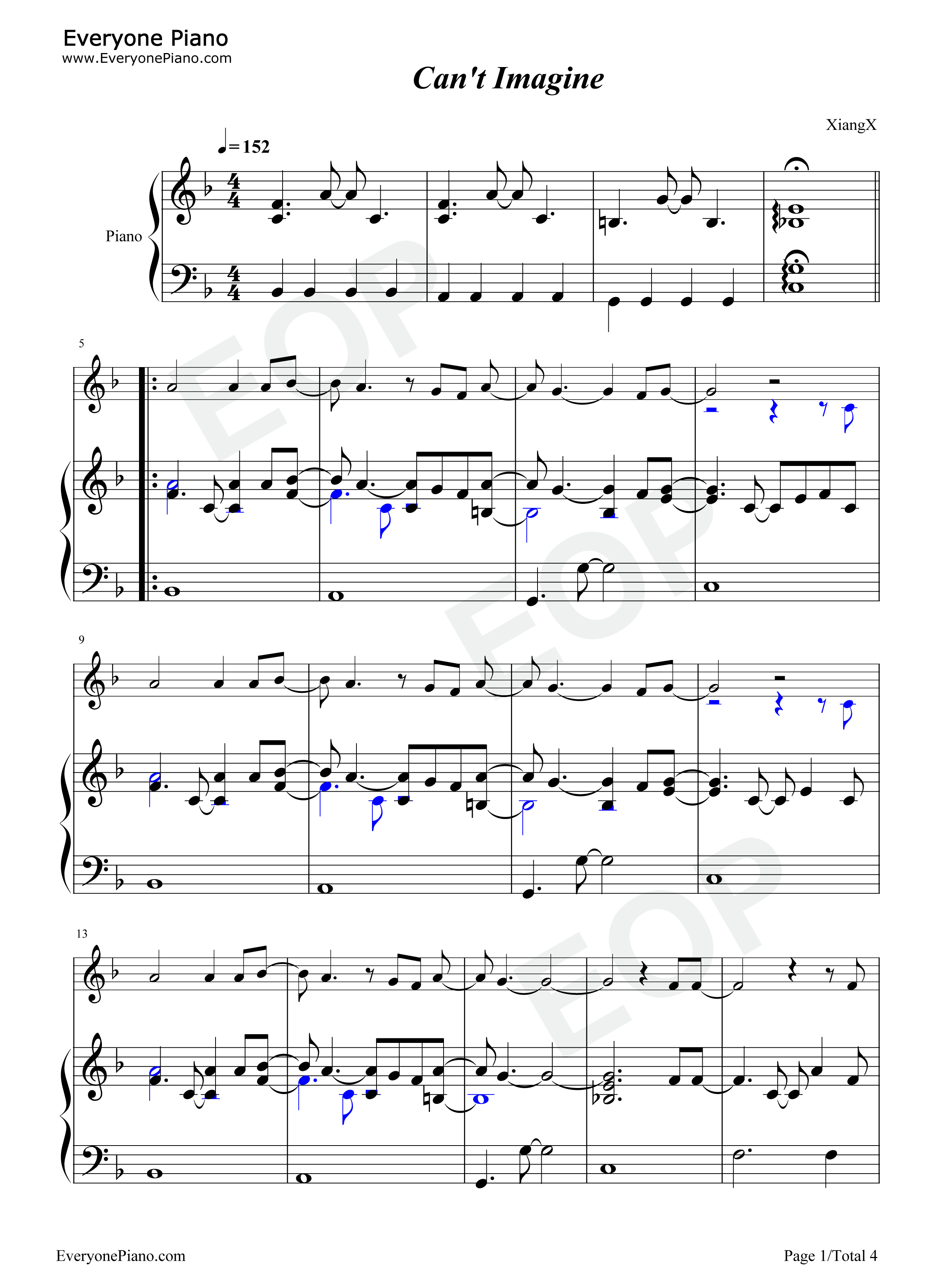 Cant_Imagine钢琴谱_Shawn_Mendes