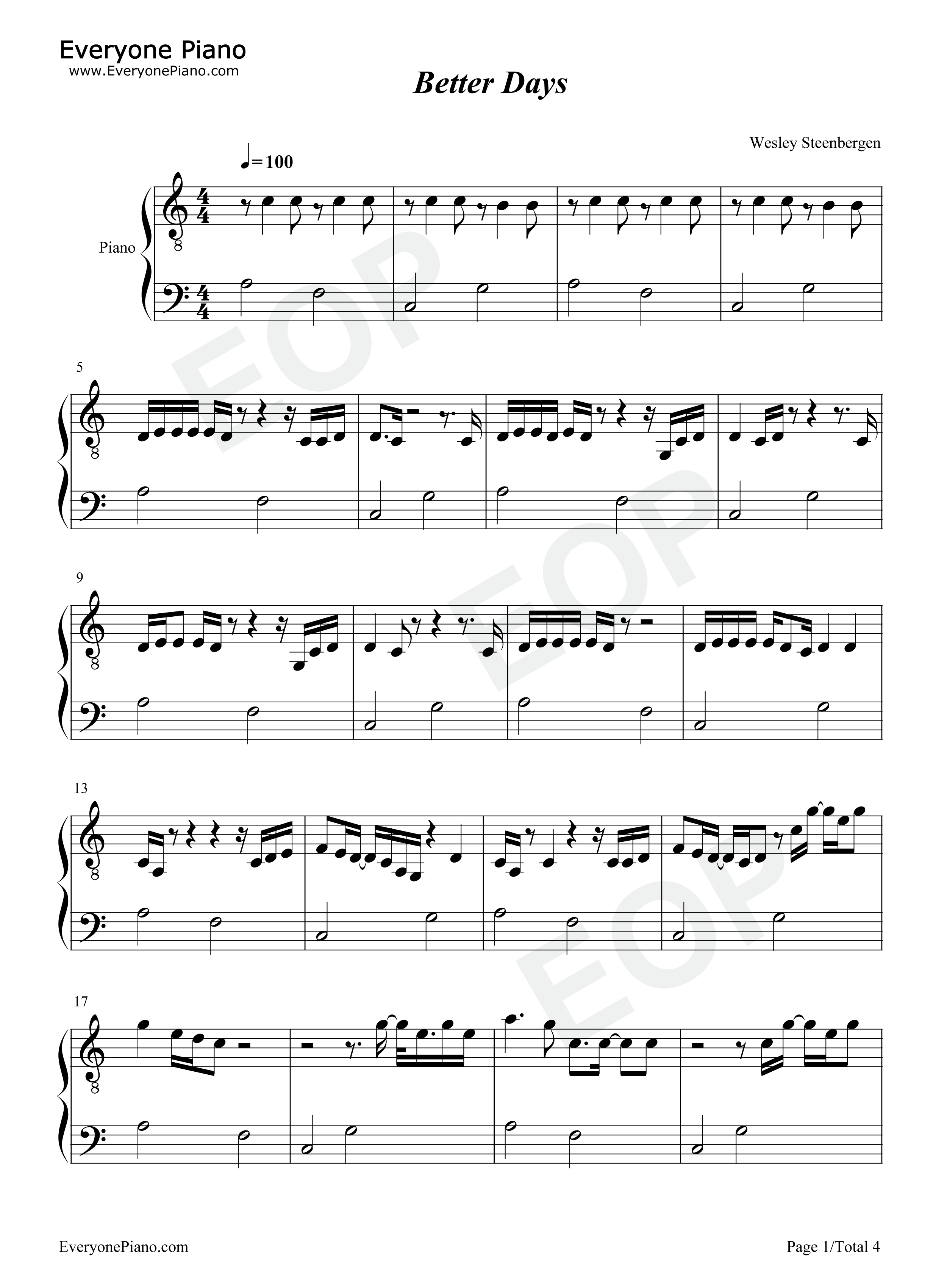 Better_Days钢琴谱_Dermot_Kennedy