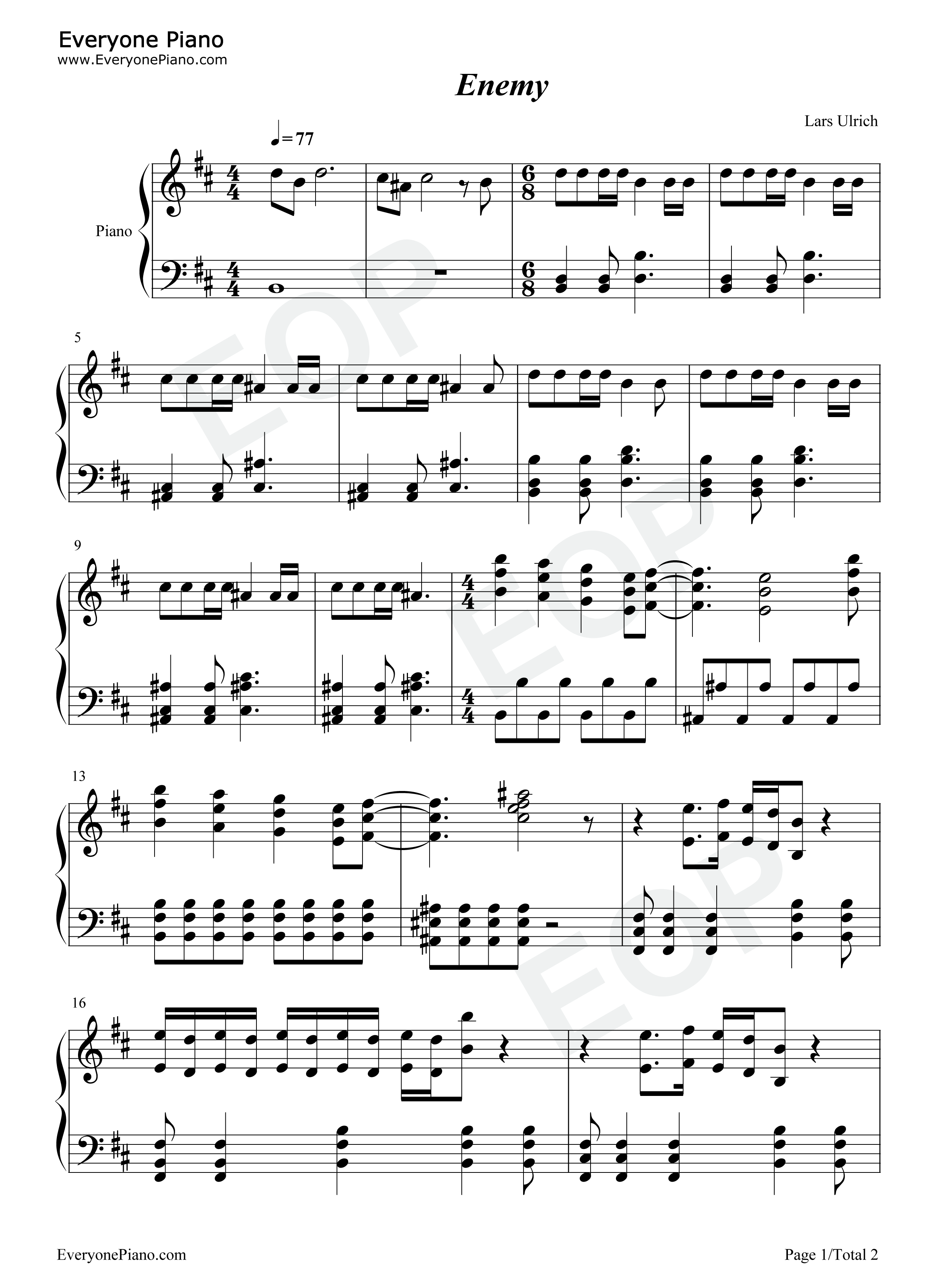 Enemy钢琴谱_Imagine_Dragons_JID