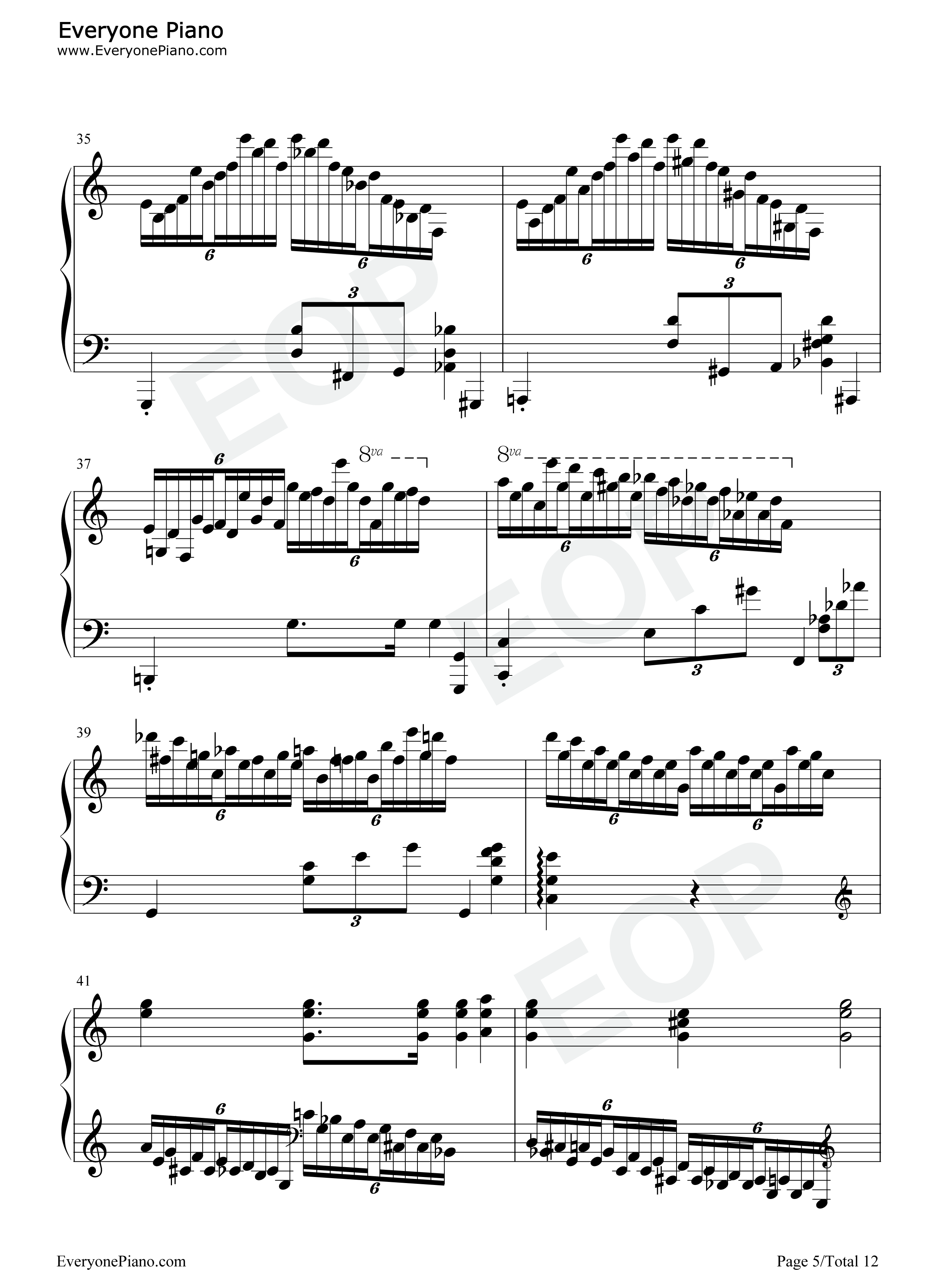 冬风练习曲钢琴谱_肖邦