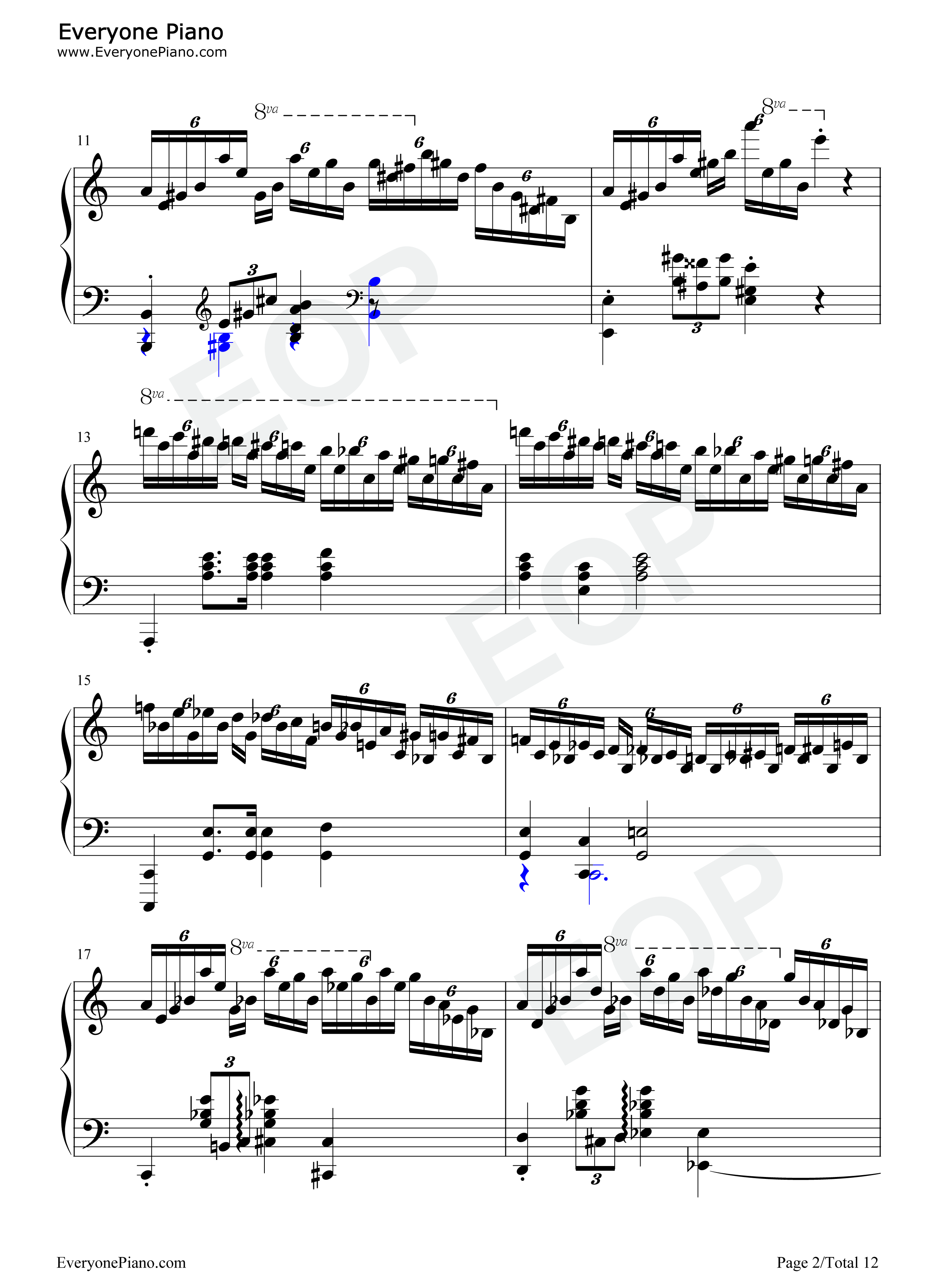 冬风练习曲钢琴谱_肖邦