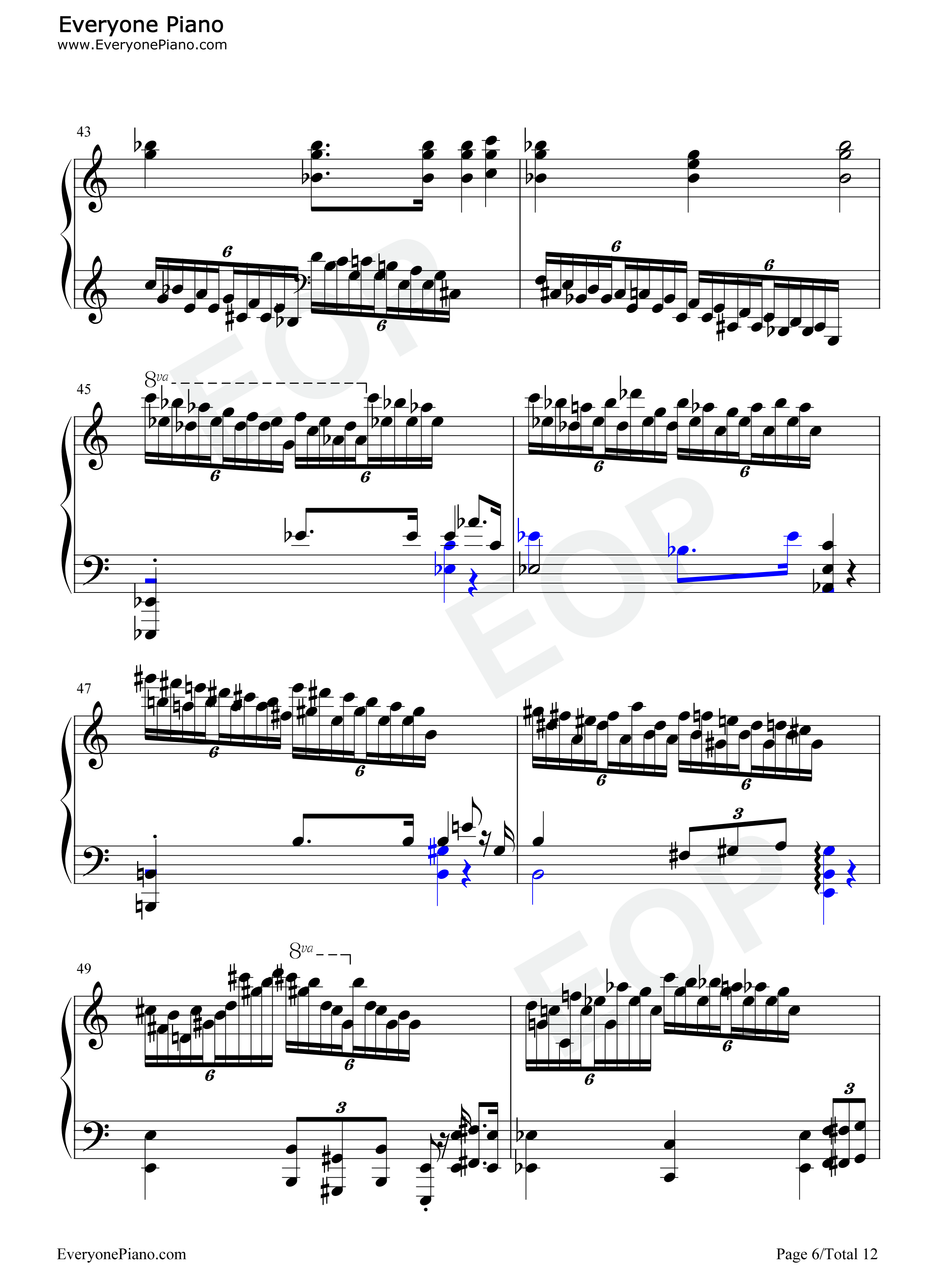 冬风练习曲钢琴谱_肖邦