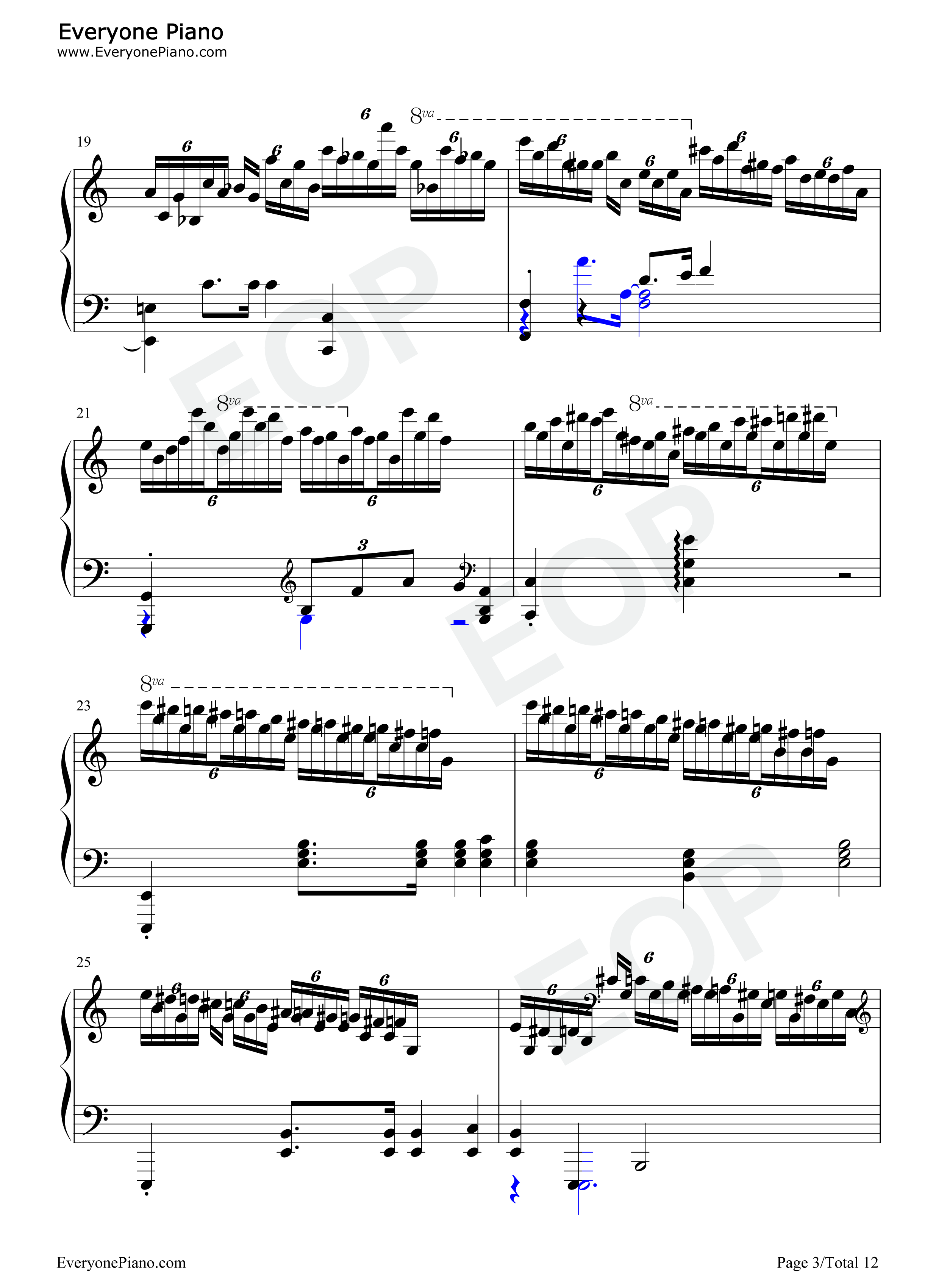 冬风练习曲钢琴谱_肖邦