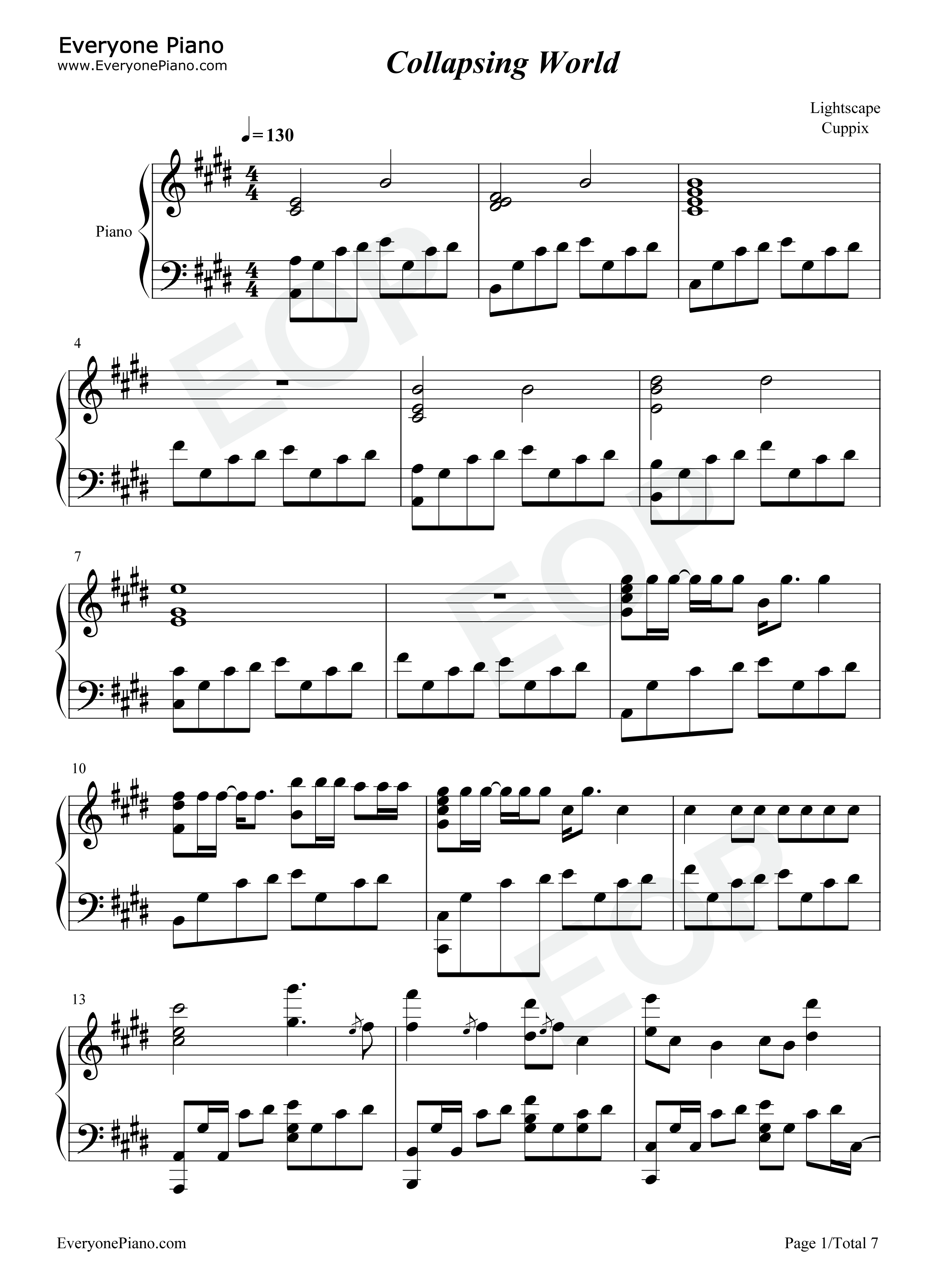 Collapsing_World钢琴谱_Lightscape