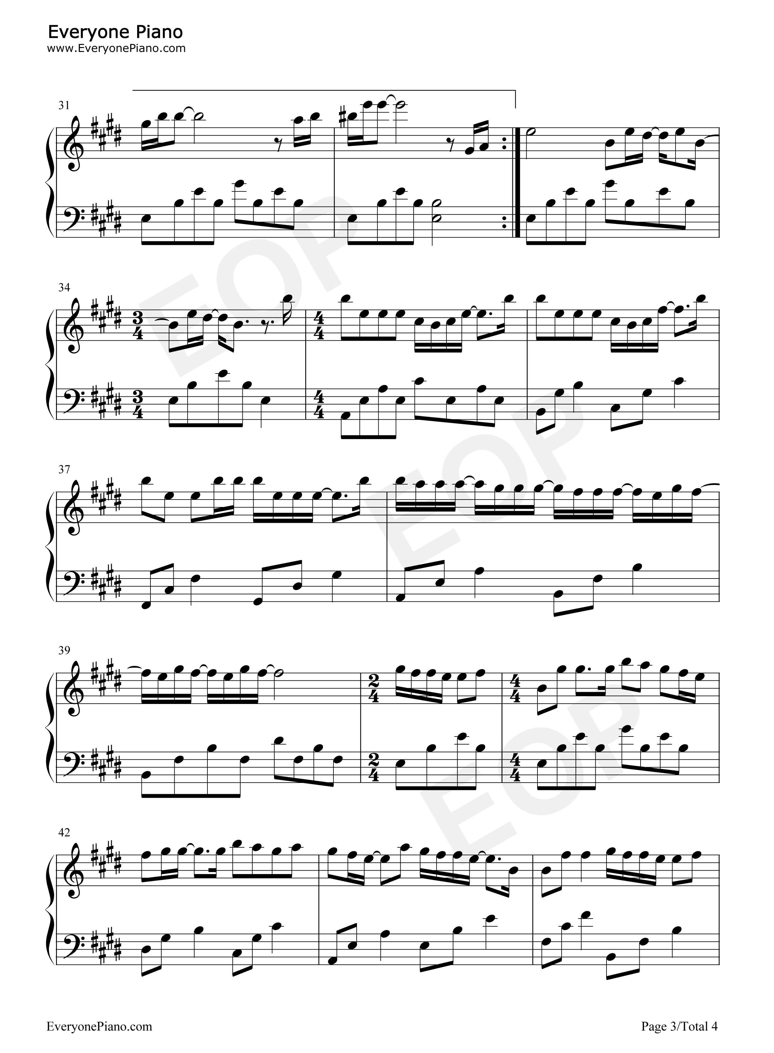 爱你不是两三天钢琴谱_梁静茹