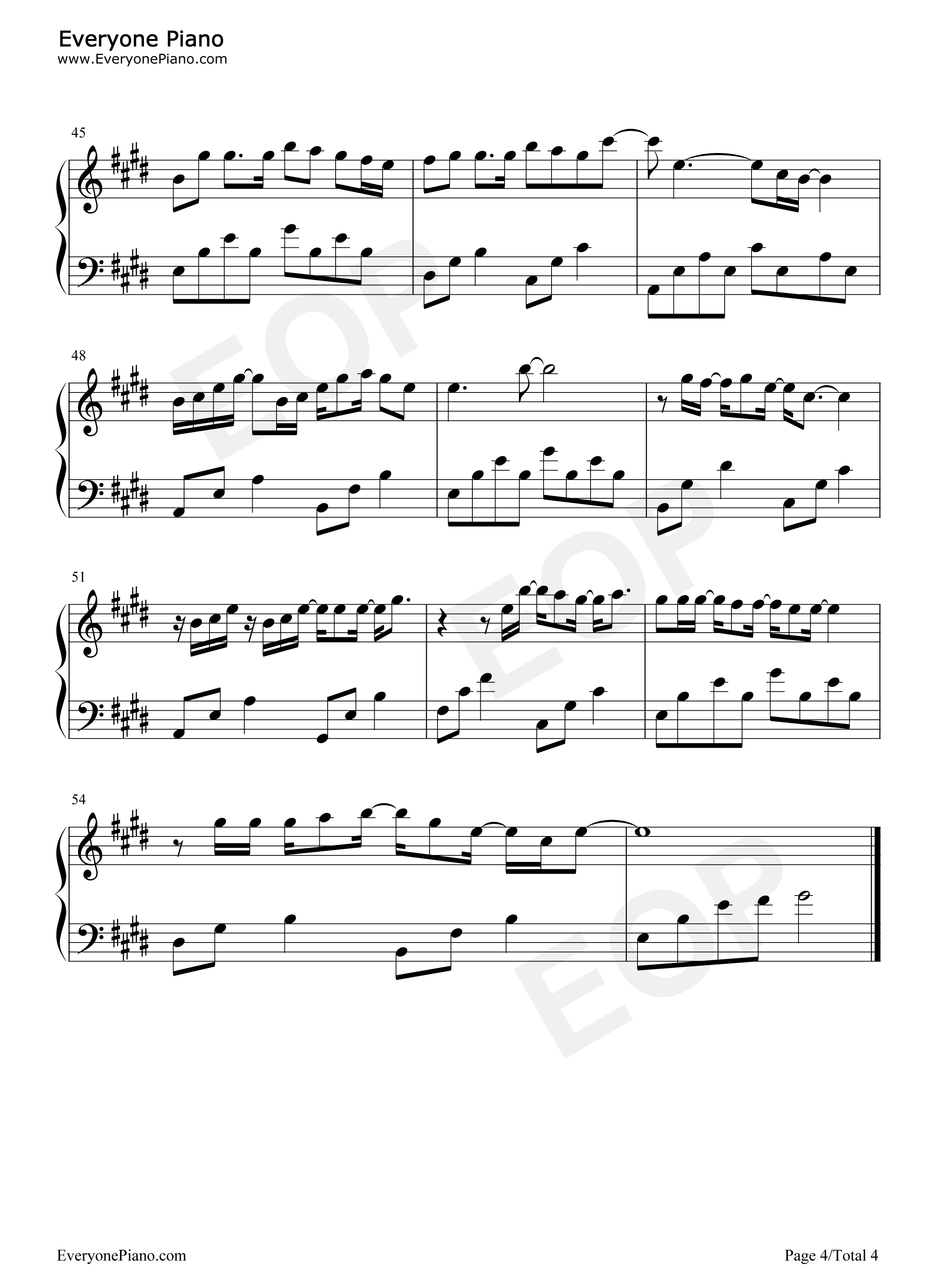 爱你不是两三天钢琴谱_梁静茹