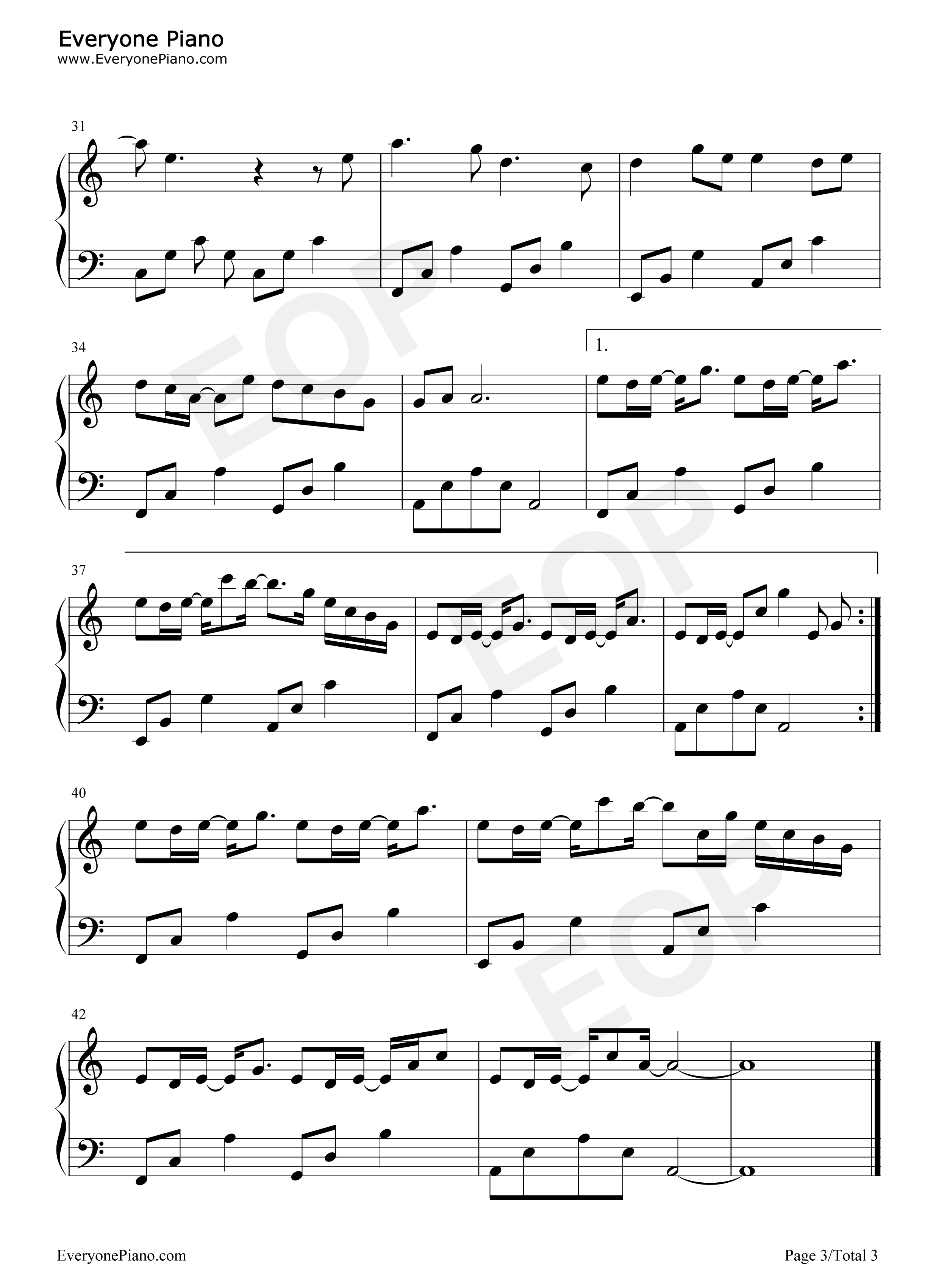 金玉良缘钢琴谱_付雪