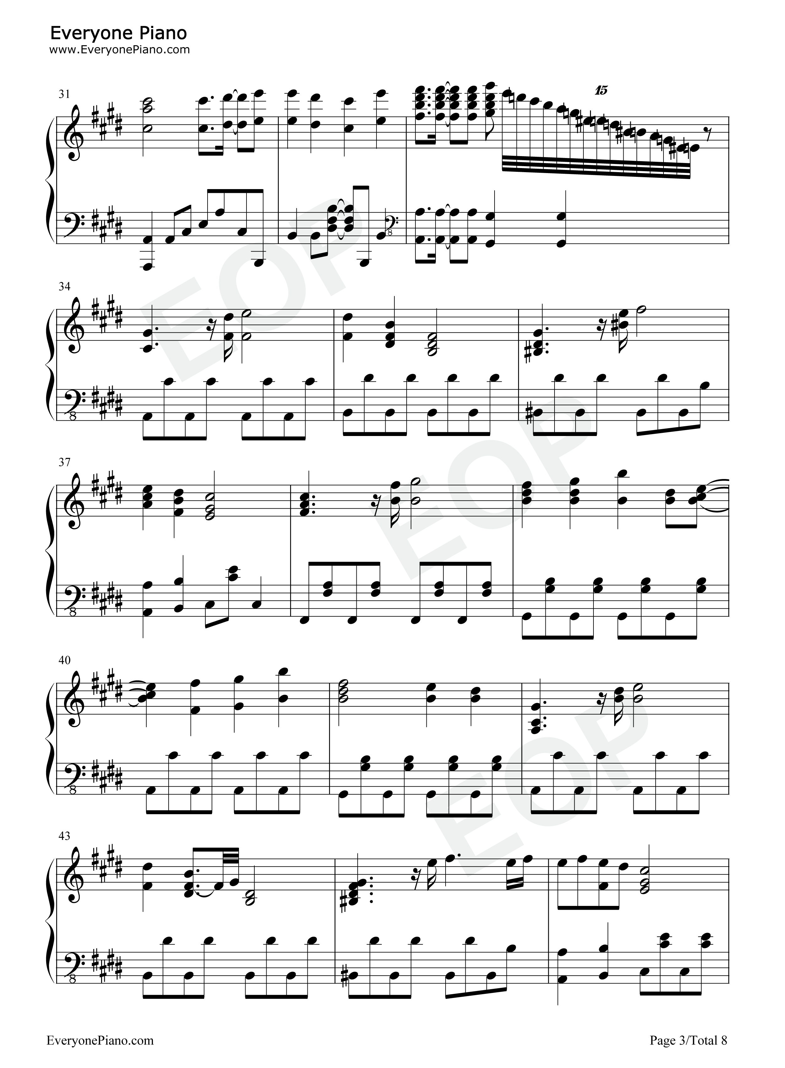 信仰は儚き人間の為に钢琴谱_ZUN