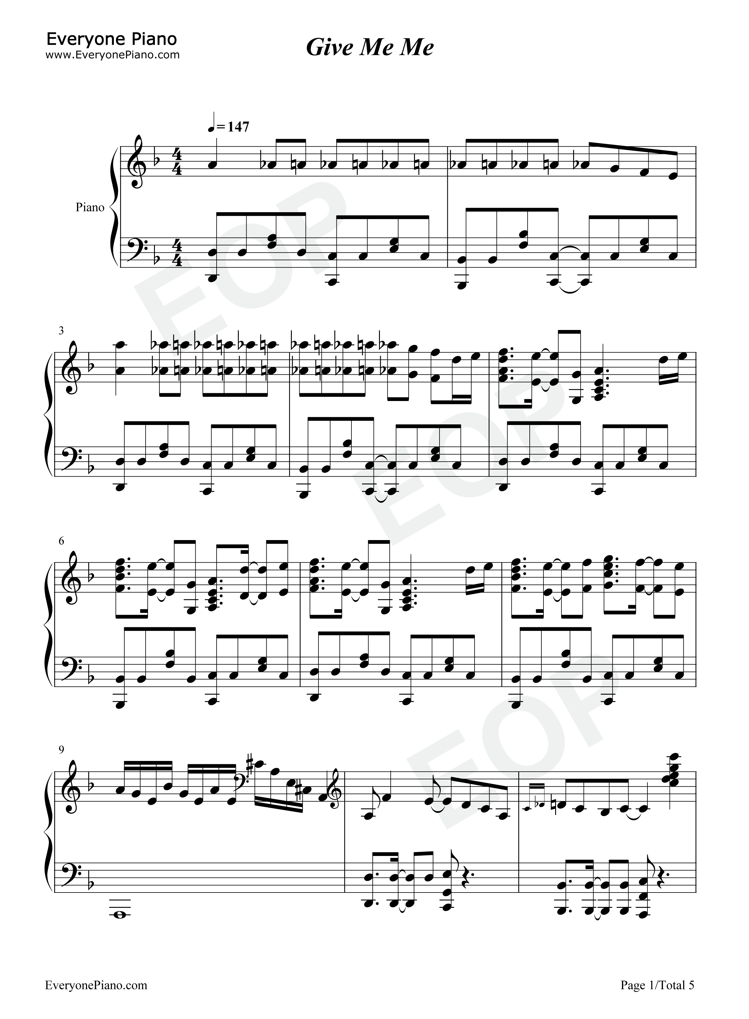 give_me_me钢琴谱_苍井翔太