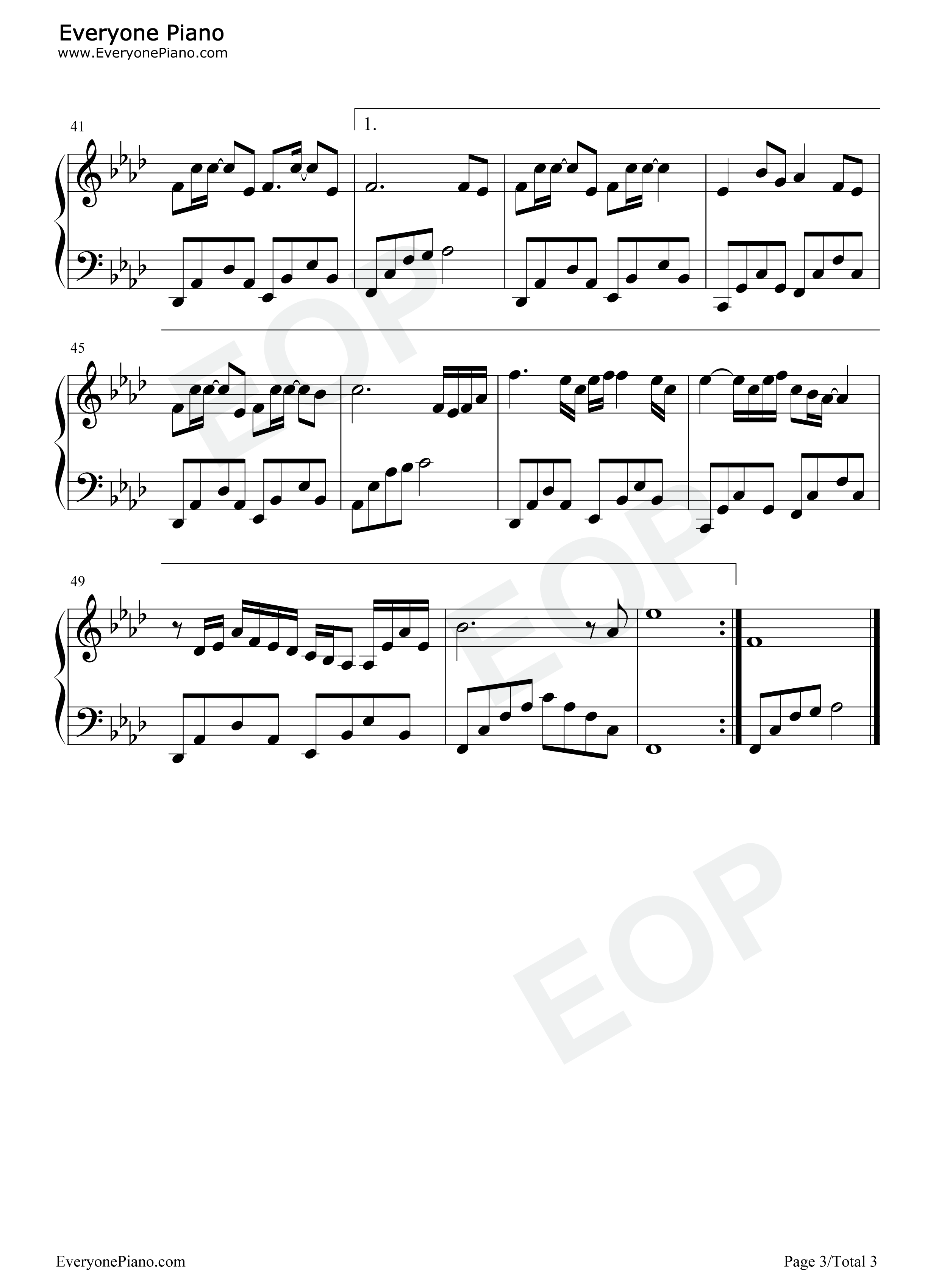 一路生花钢琴谱_温奕心