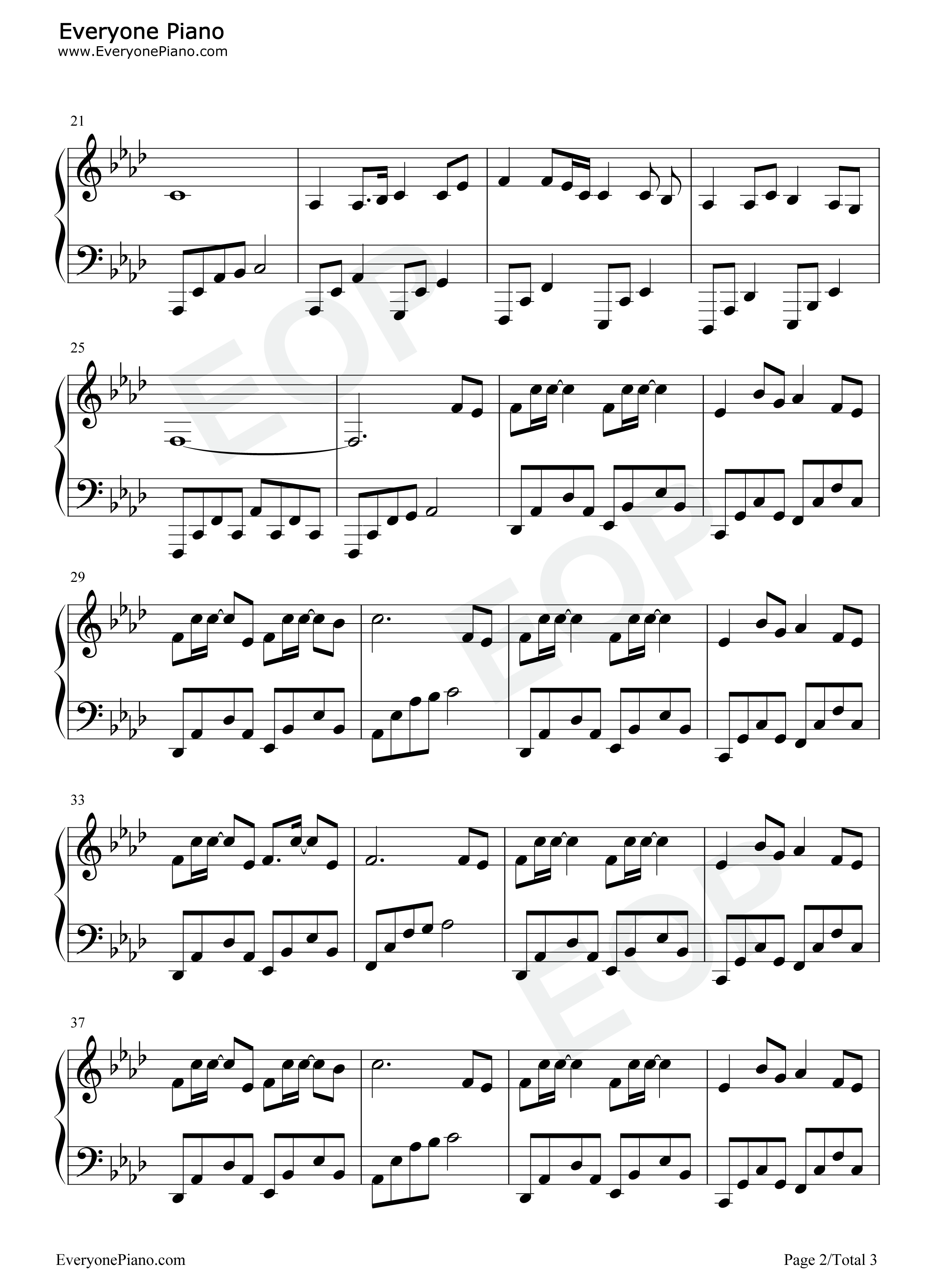 一路生花钢琴谱_温奕心