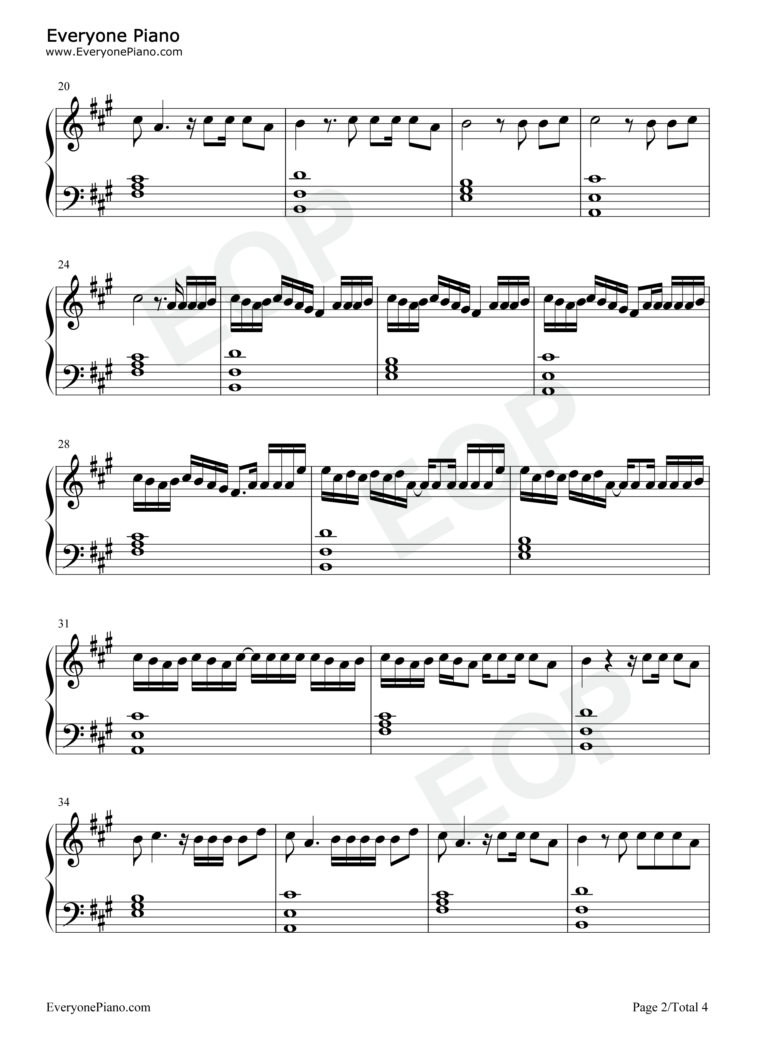 Me_Pase钢琴谱_Enrique_Iglesias_Farruko