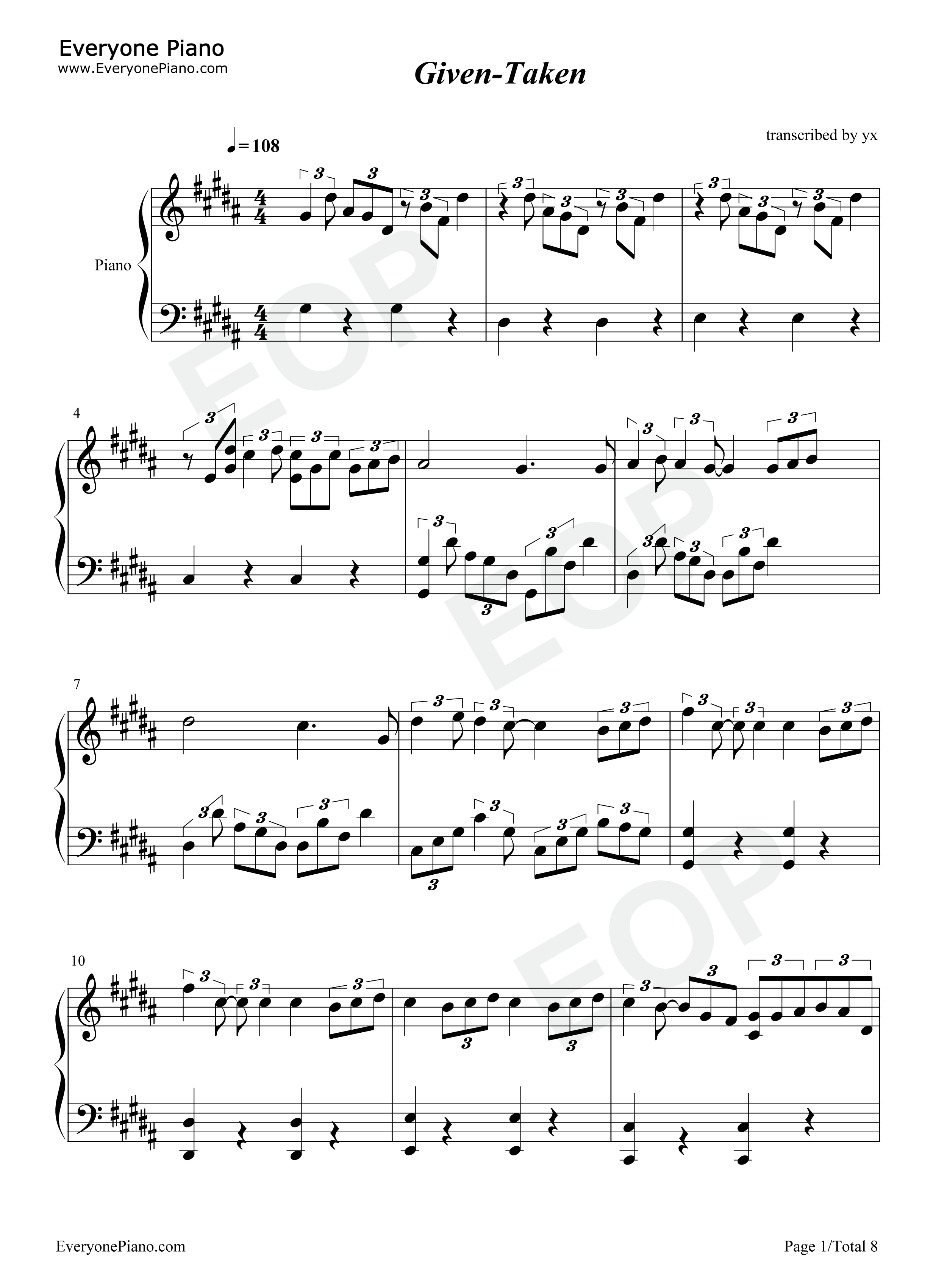 Given钢琴谱_ENHYPEN