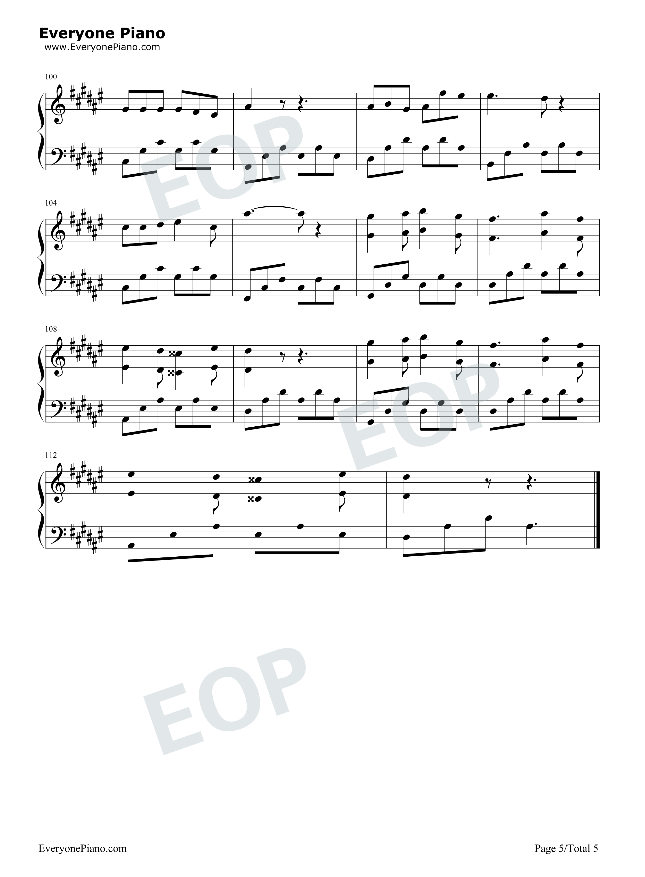 只要平凡钢琴谱_张杰_张碧晨