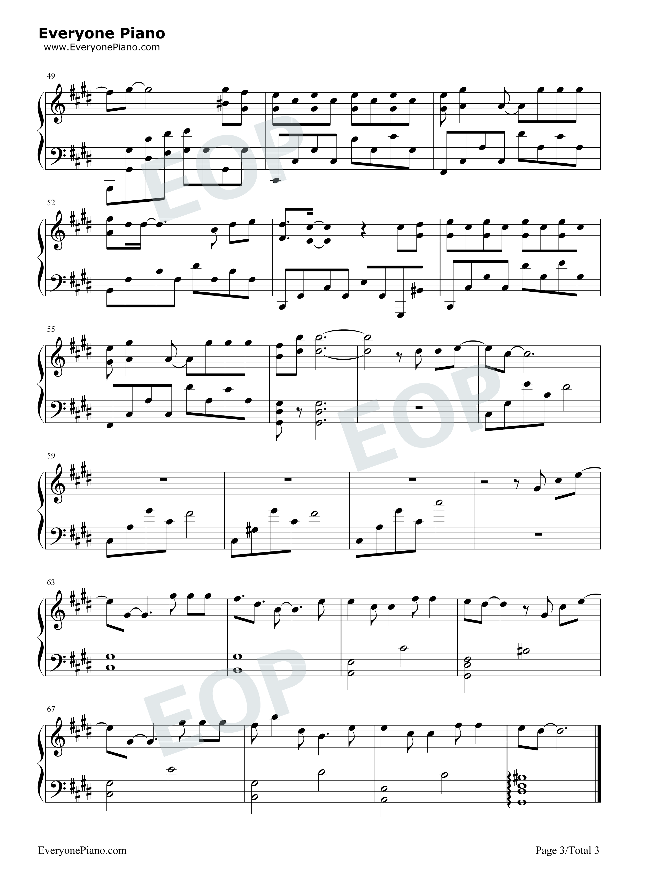 一生等你钢琴谱_袁娅维