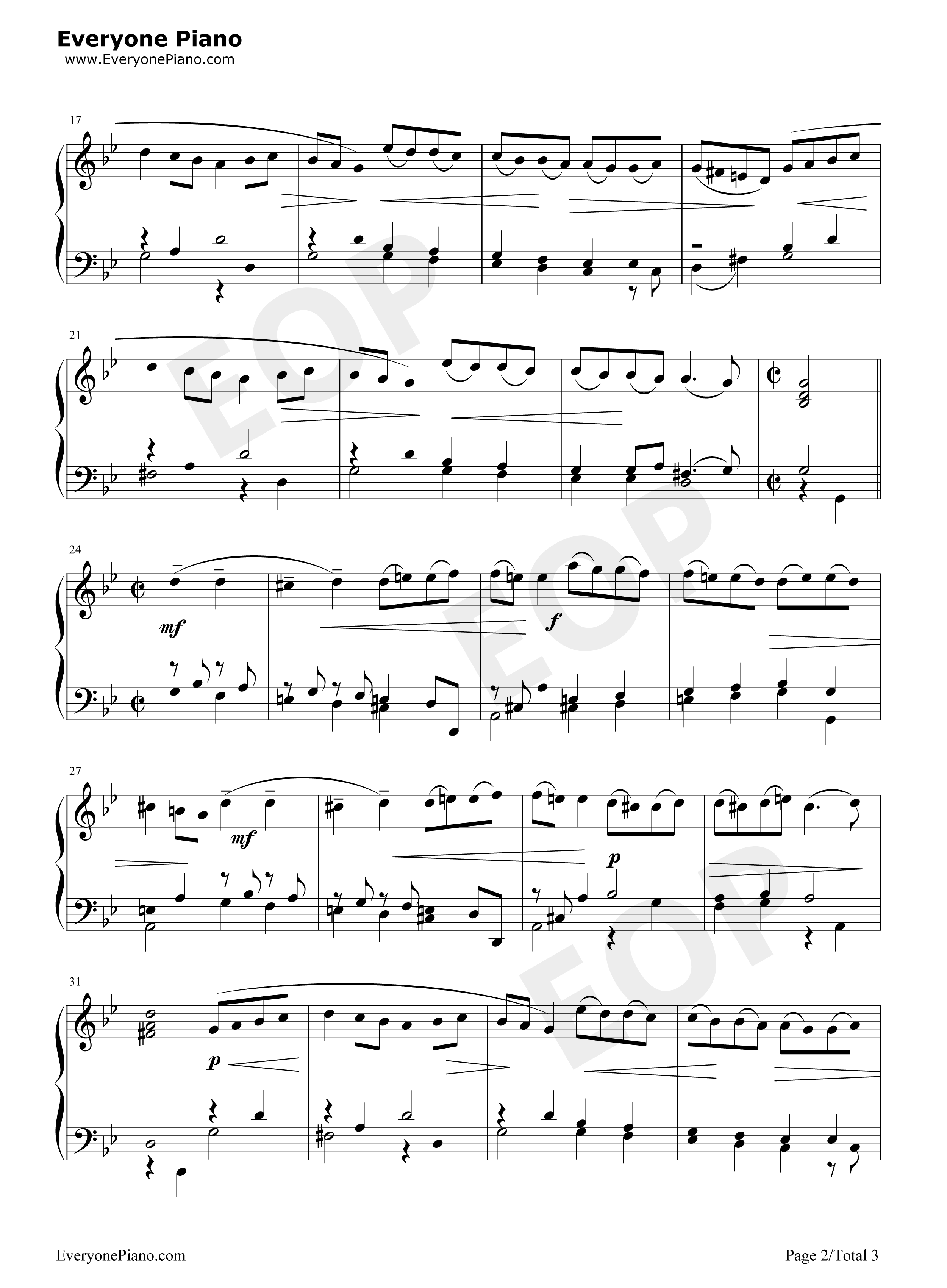 加伏特舞曲_15钢琴谱_巴赫