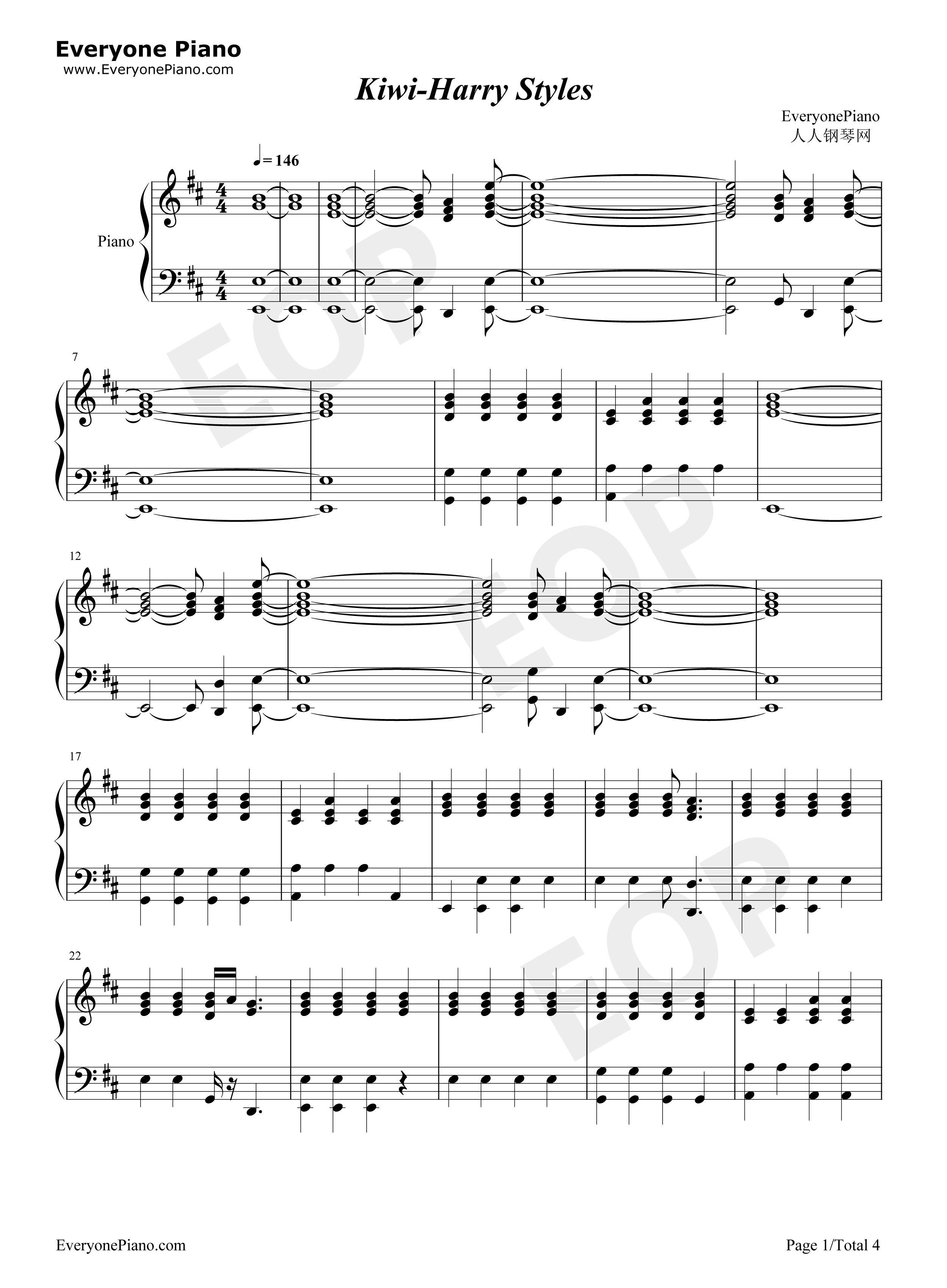 Kiwi钢琴谱_Harry_Styles
