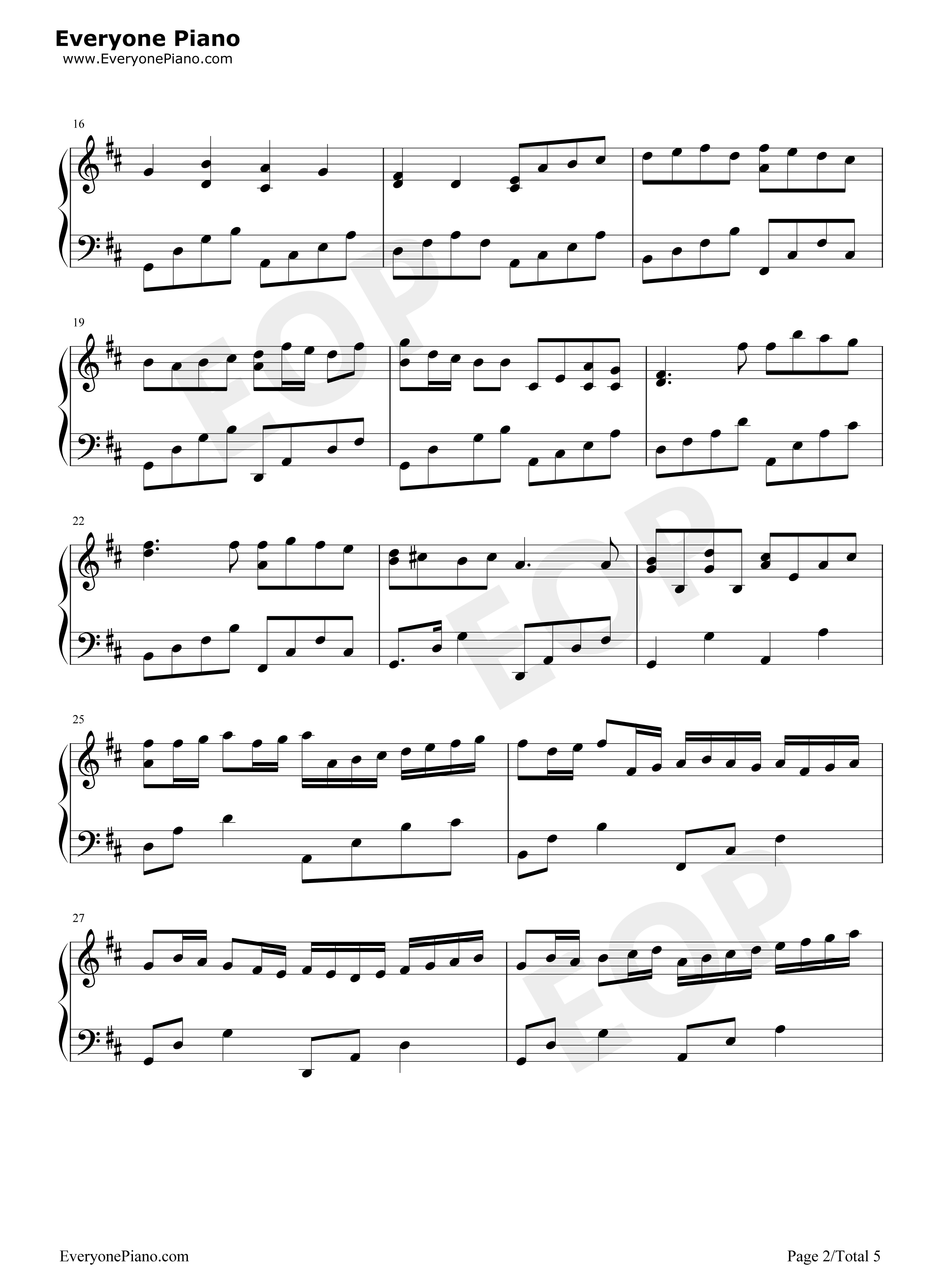 Canon_D大调钢琴谱_深田恭子