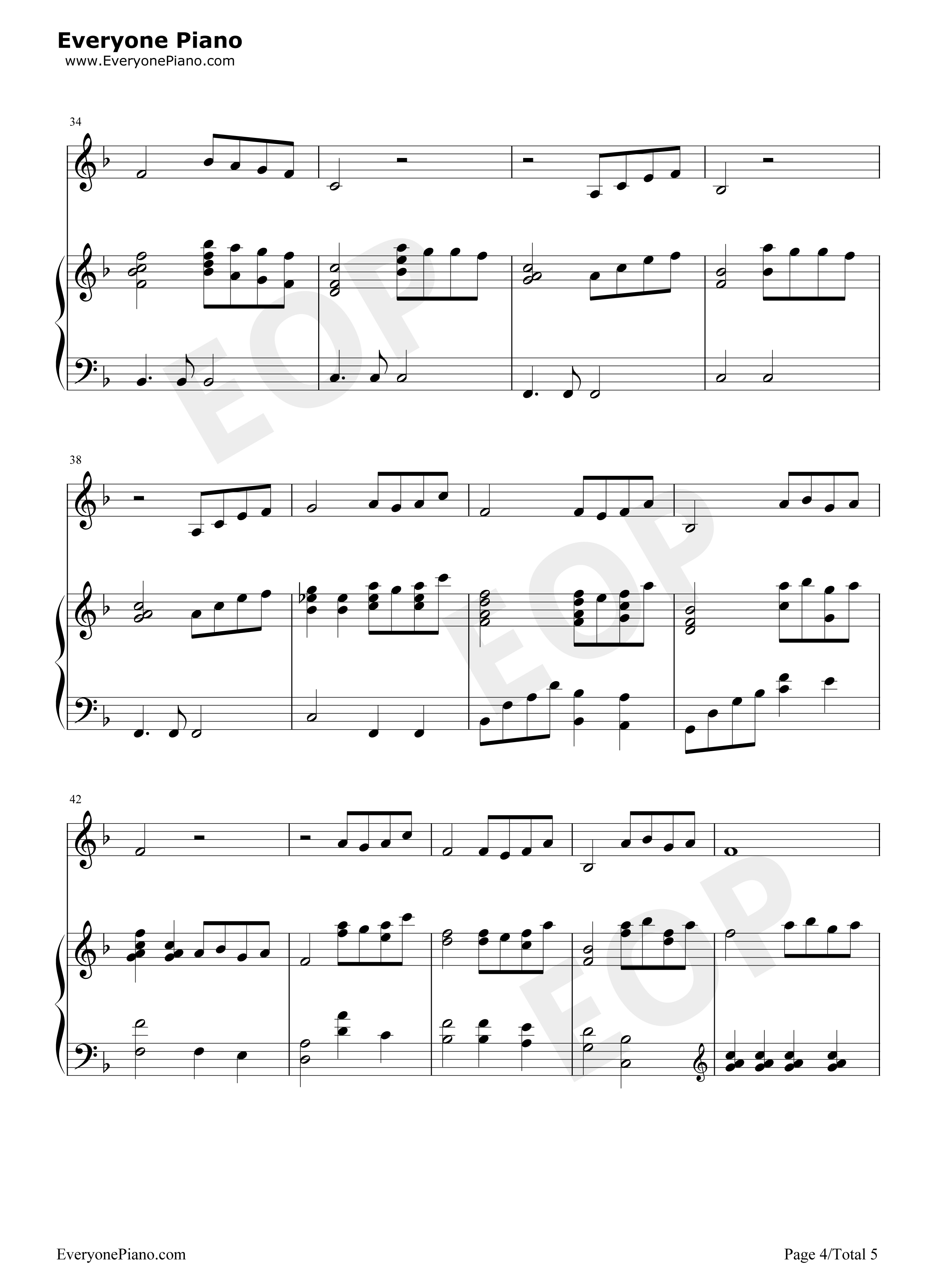 Beauty_and_the_Beast钢琴谱_席琳狄翁