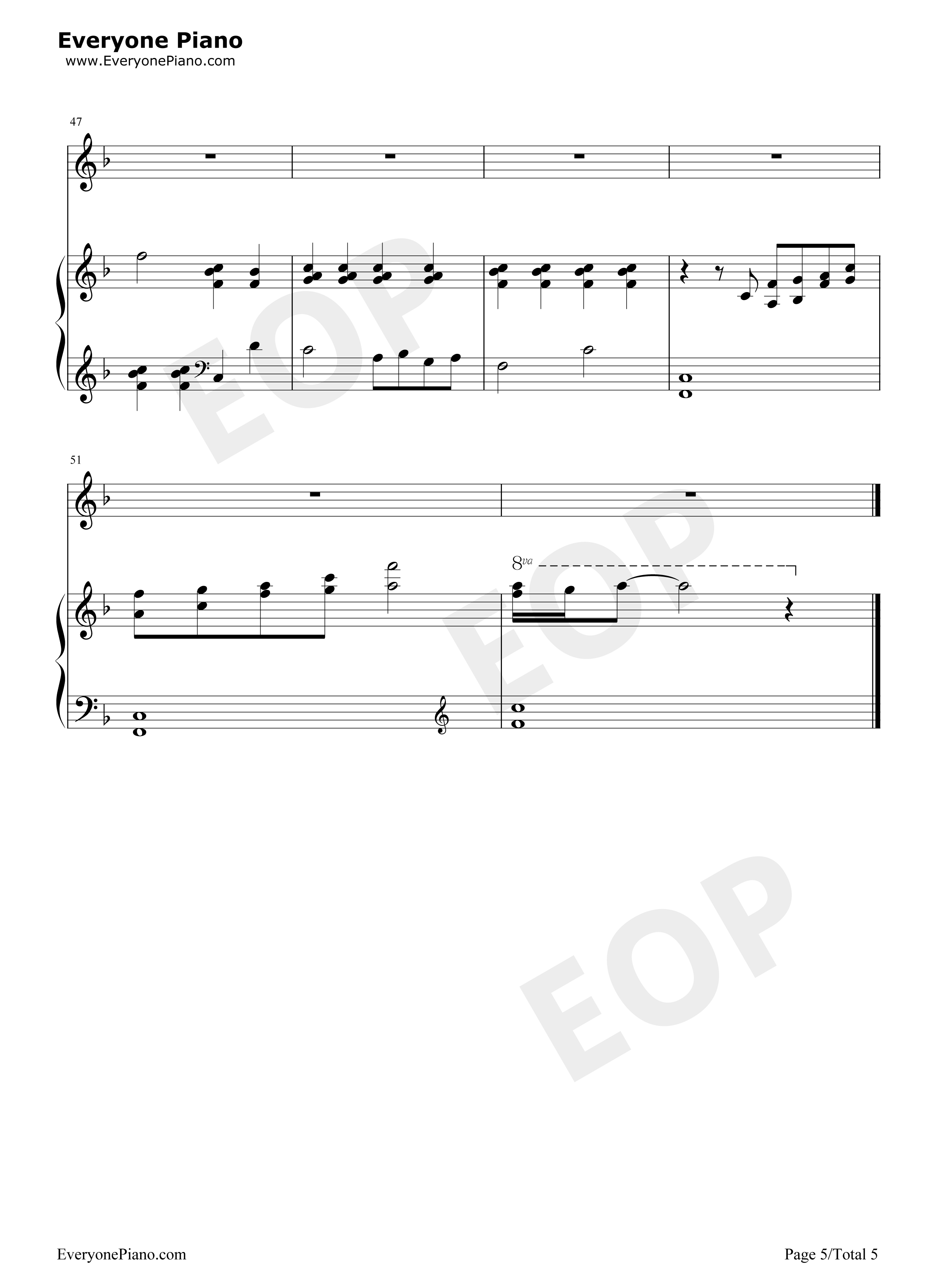 Beauty_and_the_Beast钢琴谱_席琳狄翁