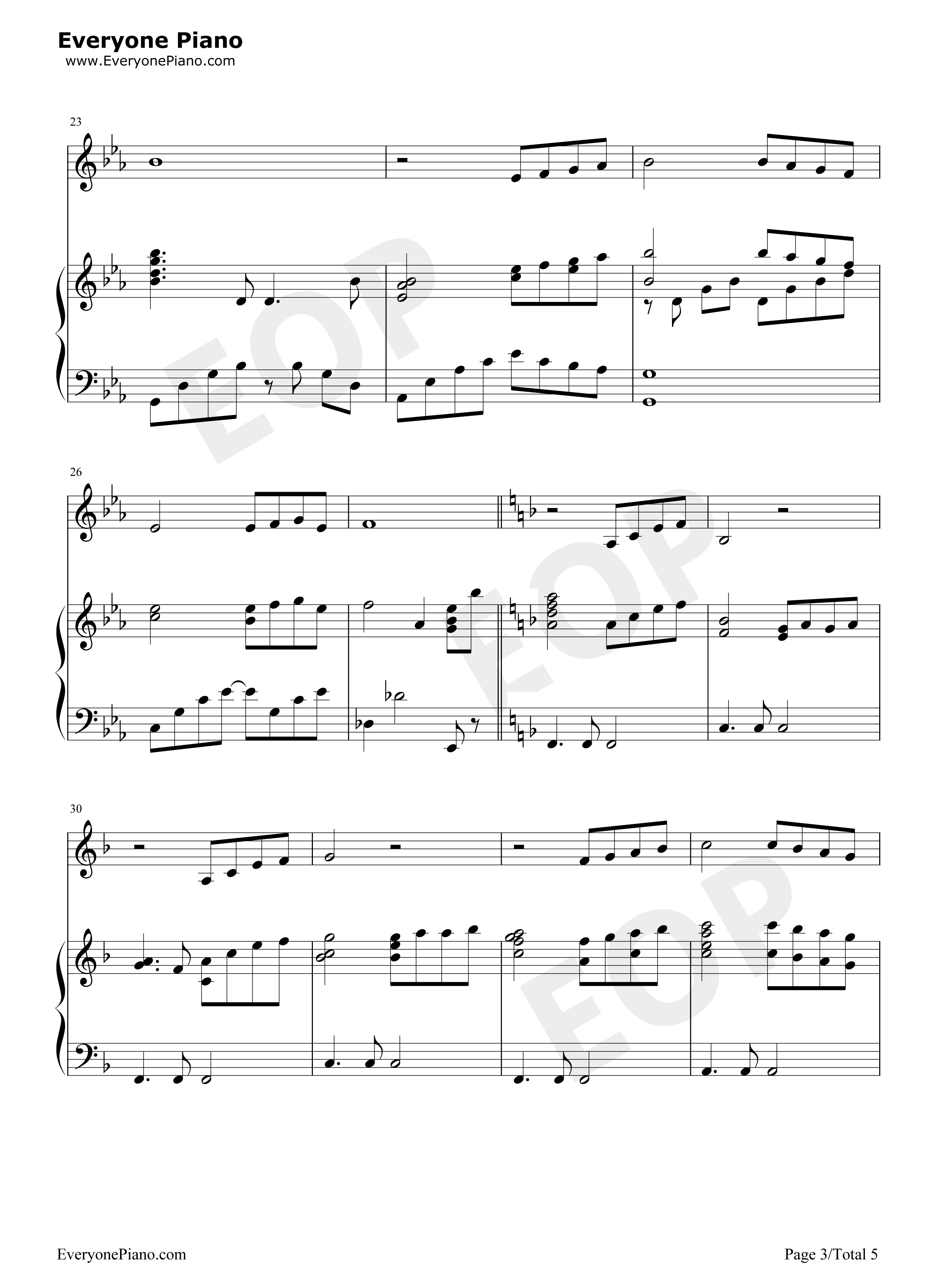 Beauty_and_the_Beast钢琴谱_席琳狄翁