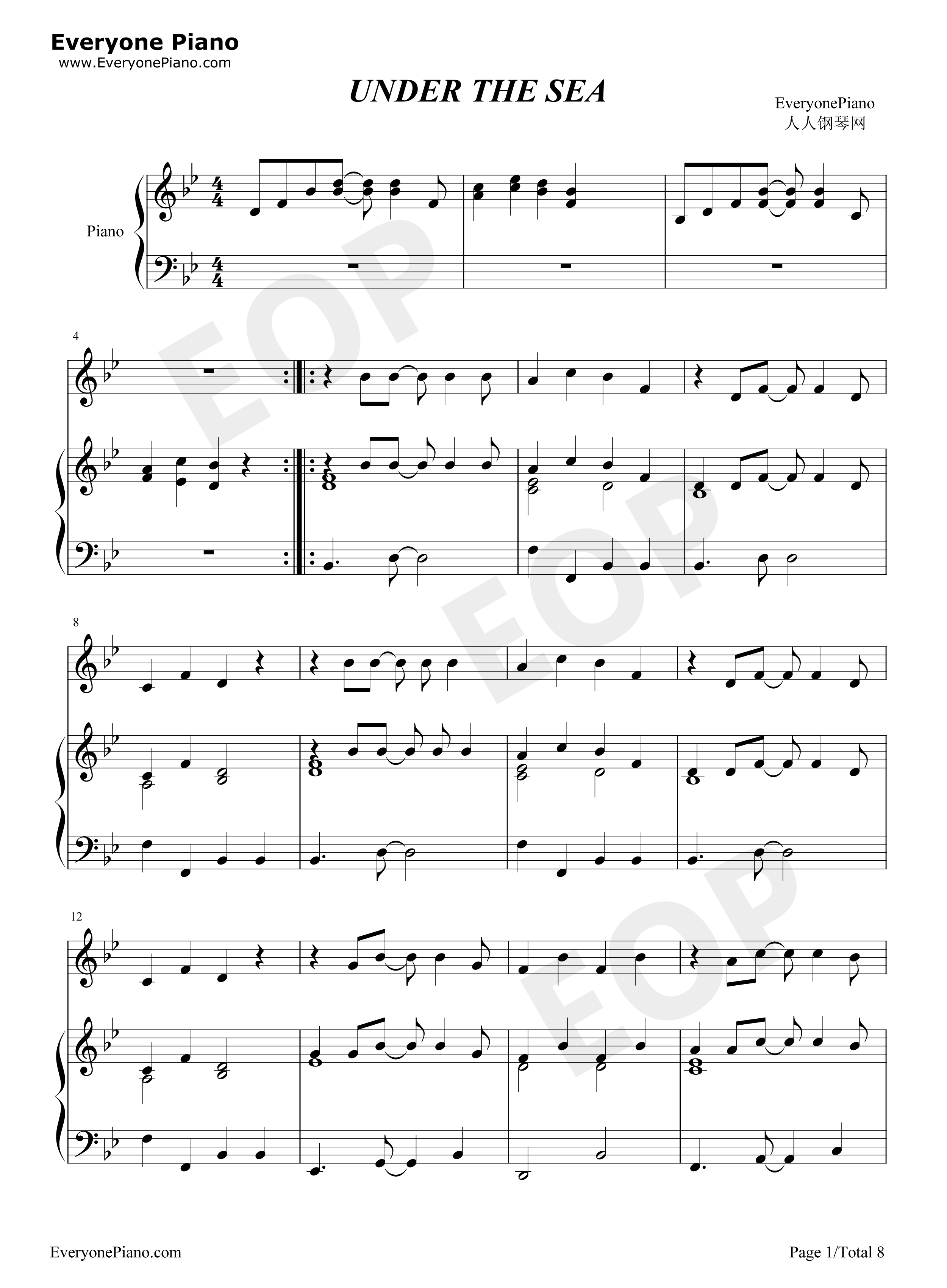 Under_the_Sea钢琴谱_Alan_Menken