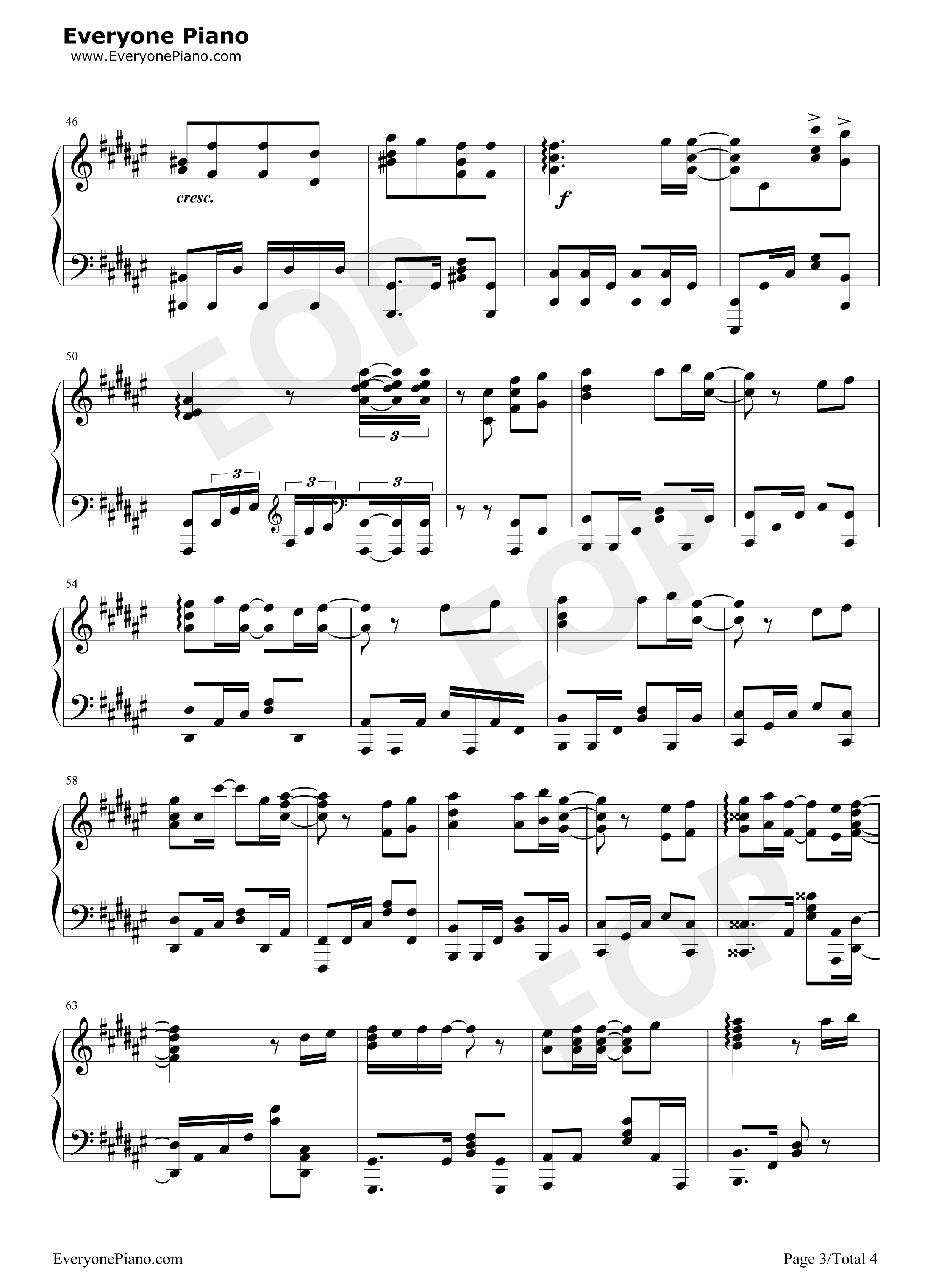 夏色恋花火钢琴谱_藤田茜