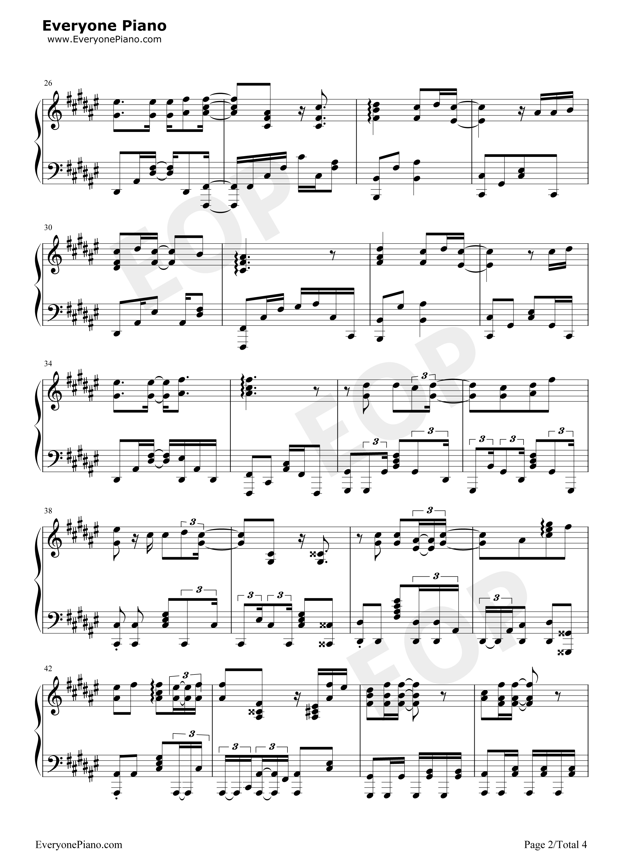 夏色恋花火钢琴谱_藤田茜