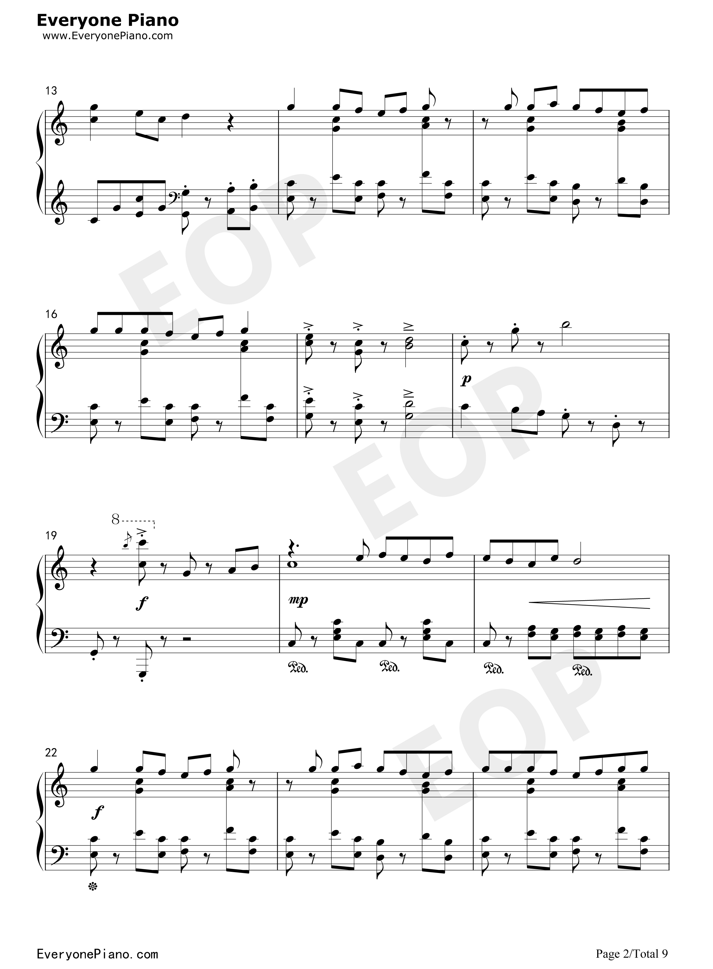 先生あのね钢琴谱_長縄まりあ_井上喜久子