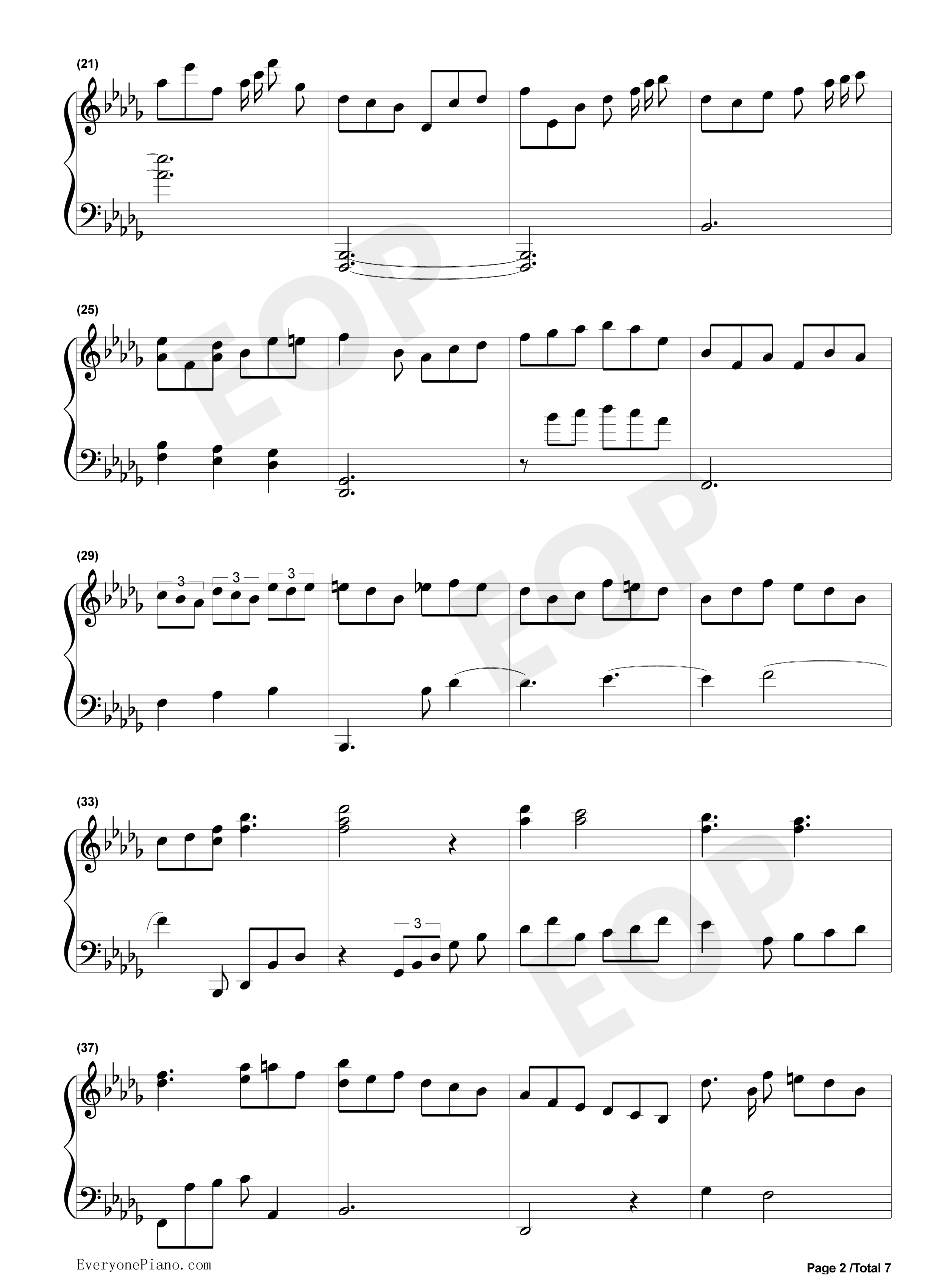 Greenery_Rain钢琴谱_KASHIWA_Daisuke