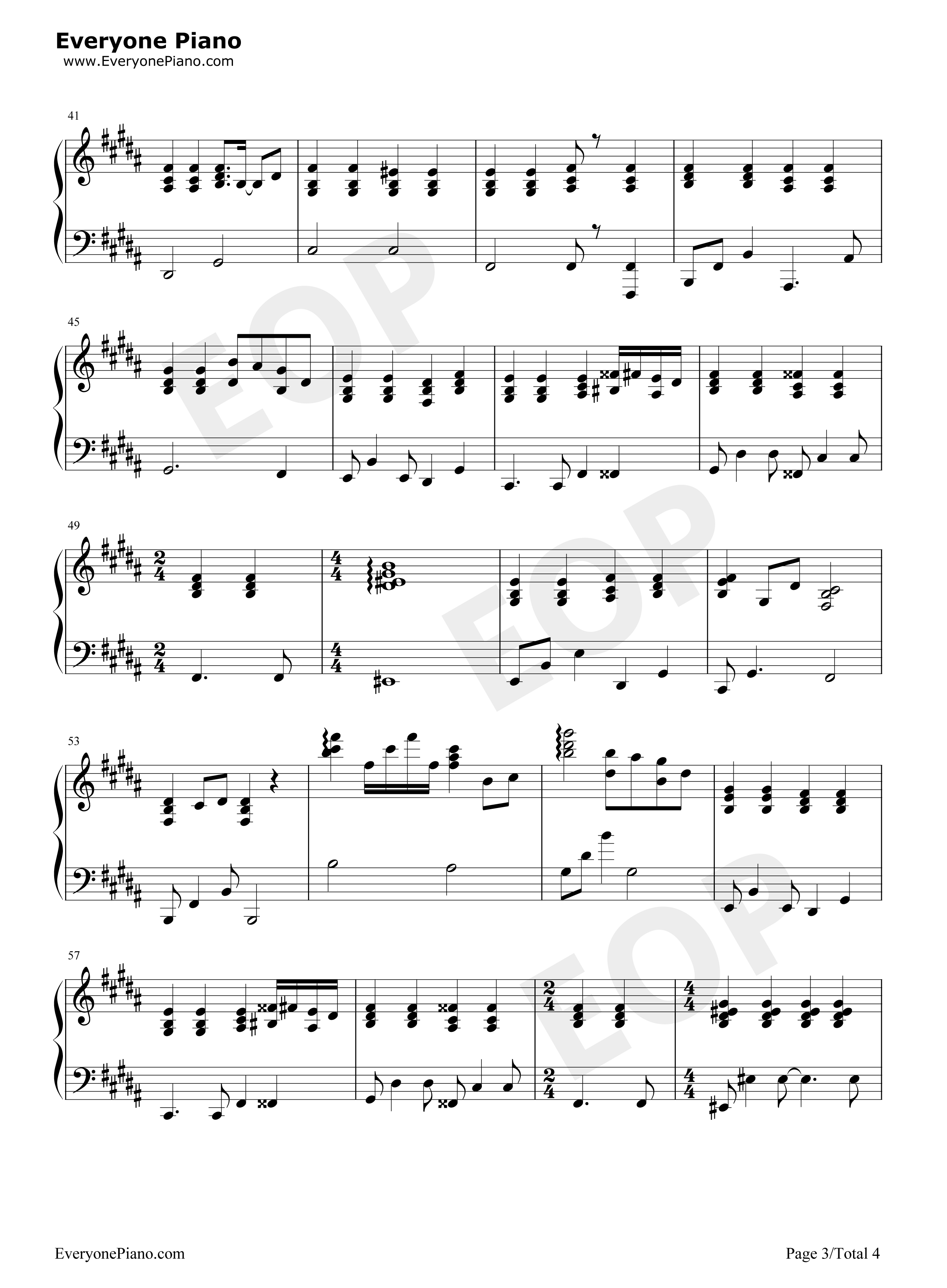 不哭钢琴谱_Sunnee