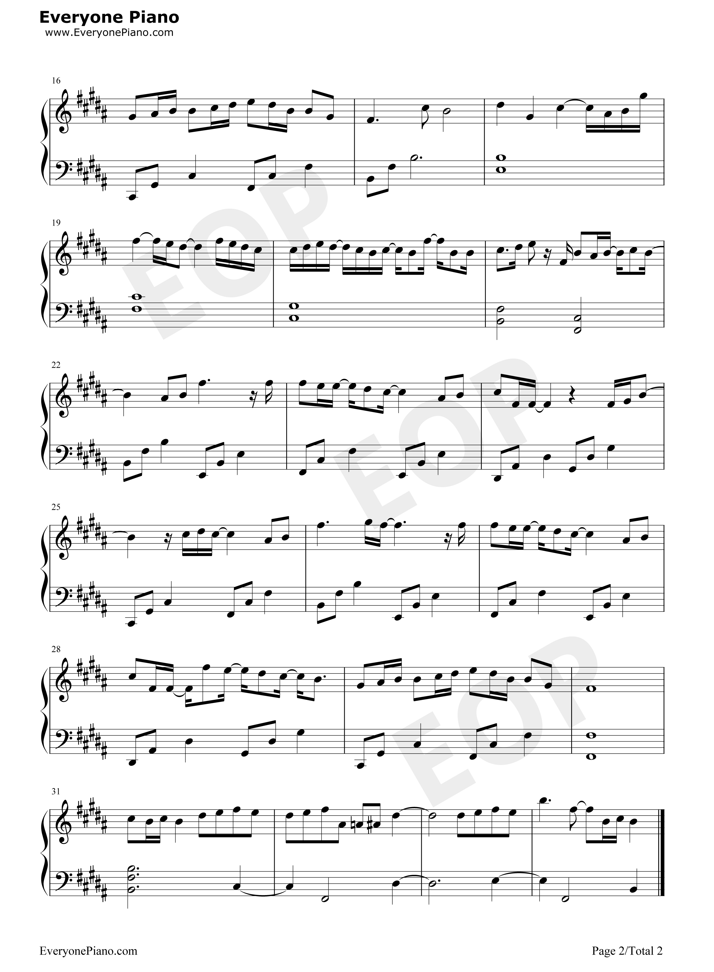 不忧伤的爱钢琴谱_钟汉良