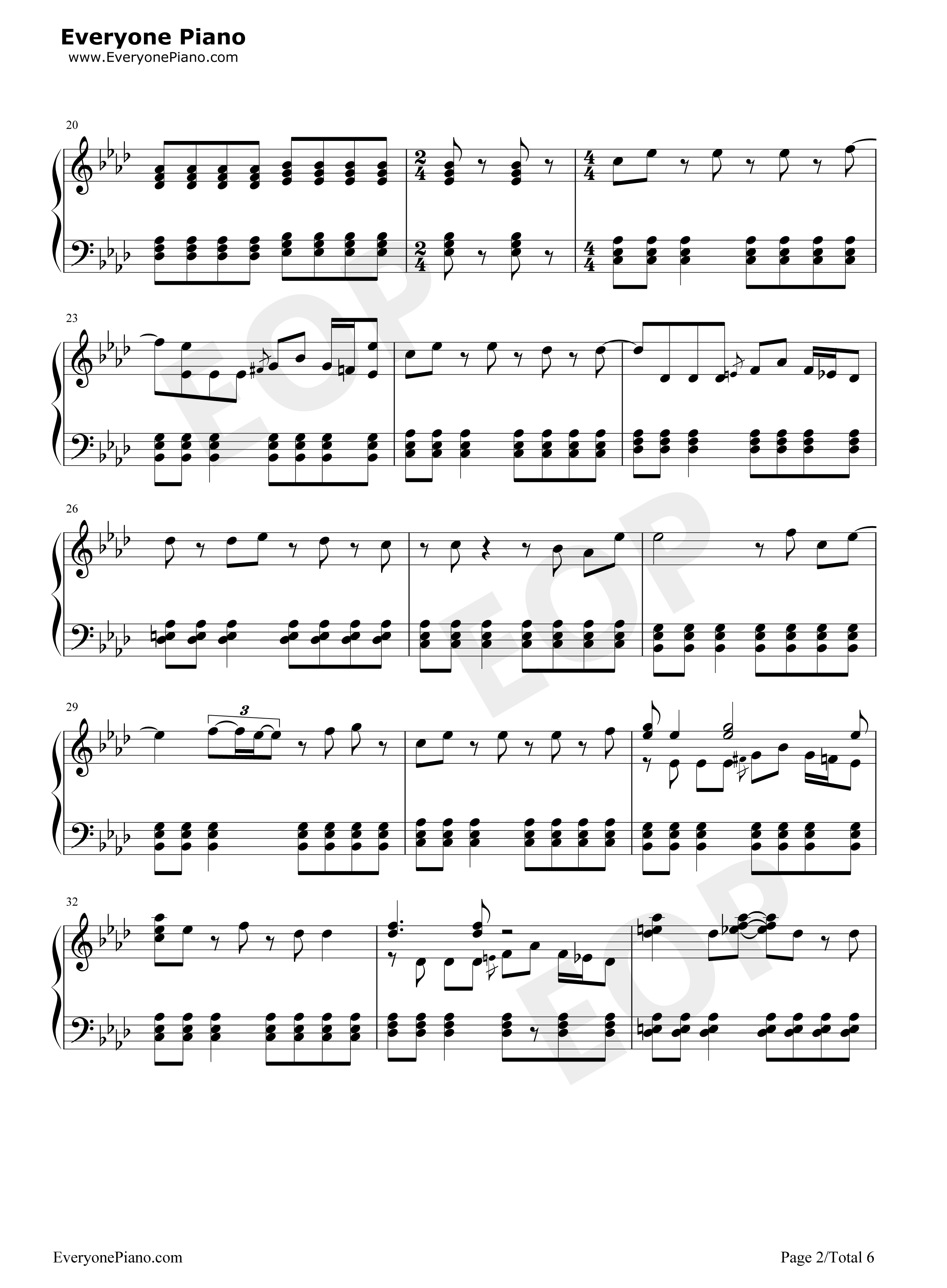 Hooked_on_a_Feeling钢琴谱_Blue_Swede