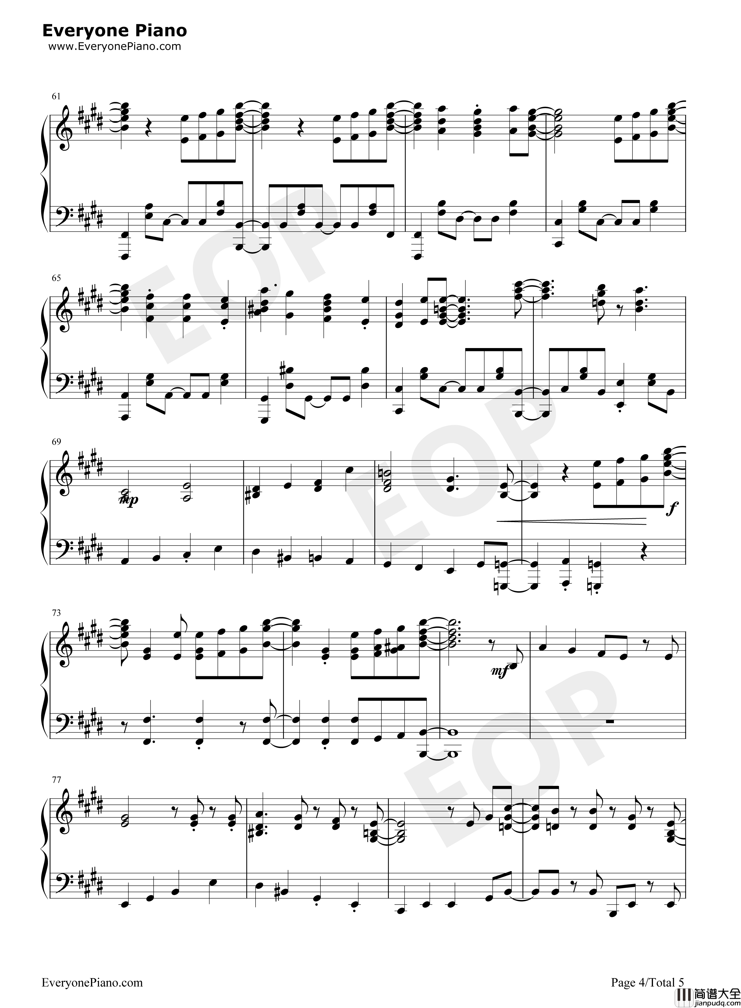 Bitter_Sweet_Harmony钢琴谱_中岛爱