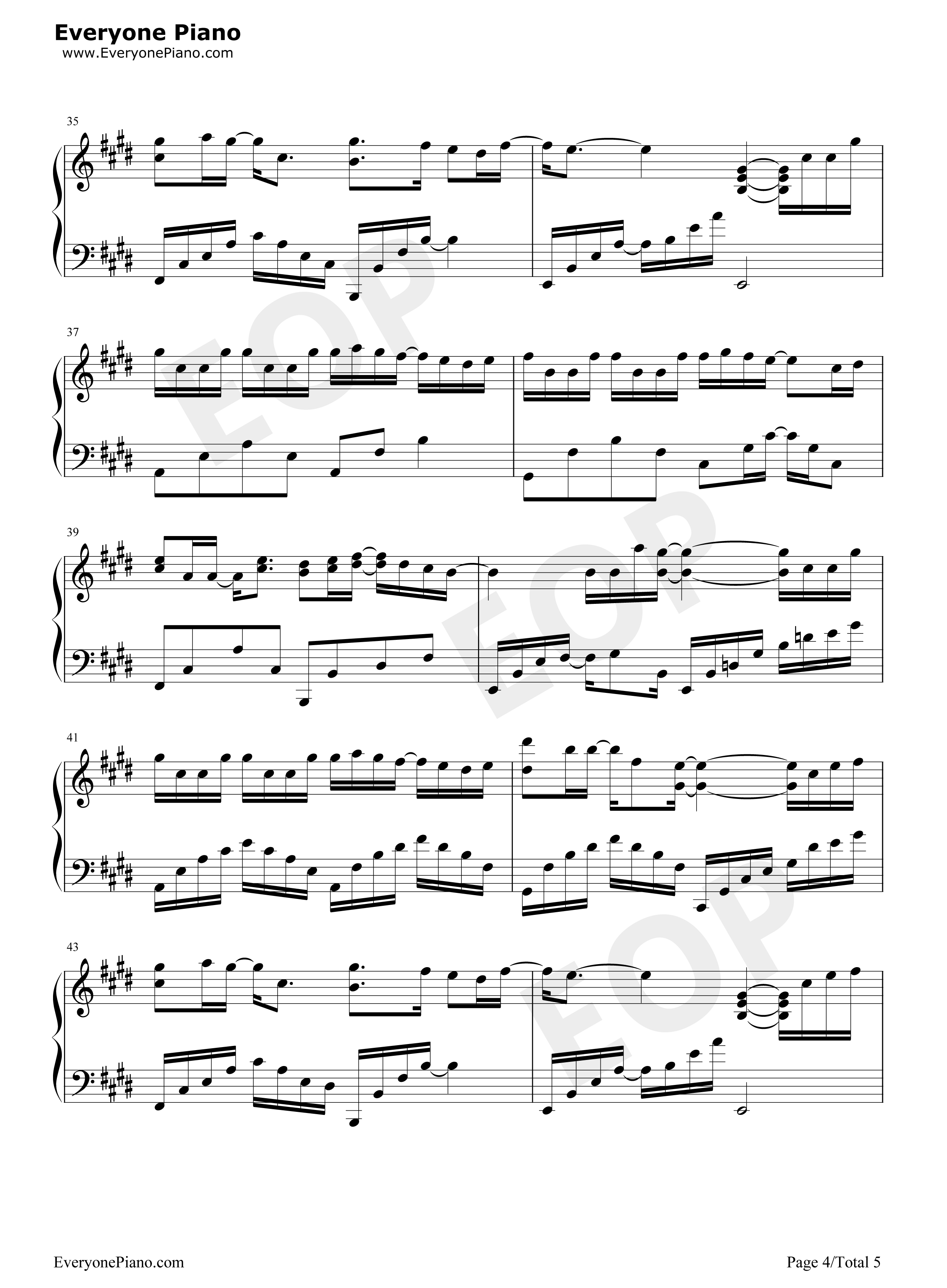 心安理得钢琴谱_王天戈