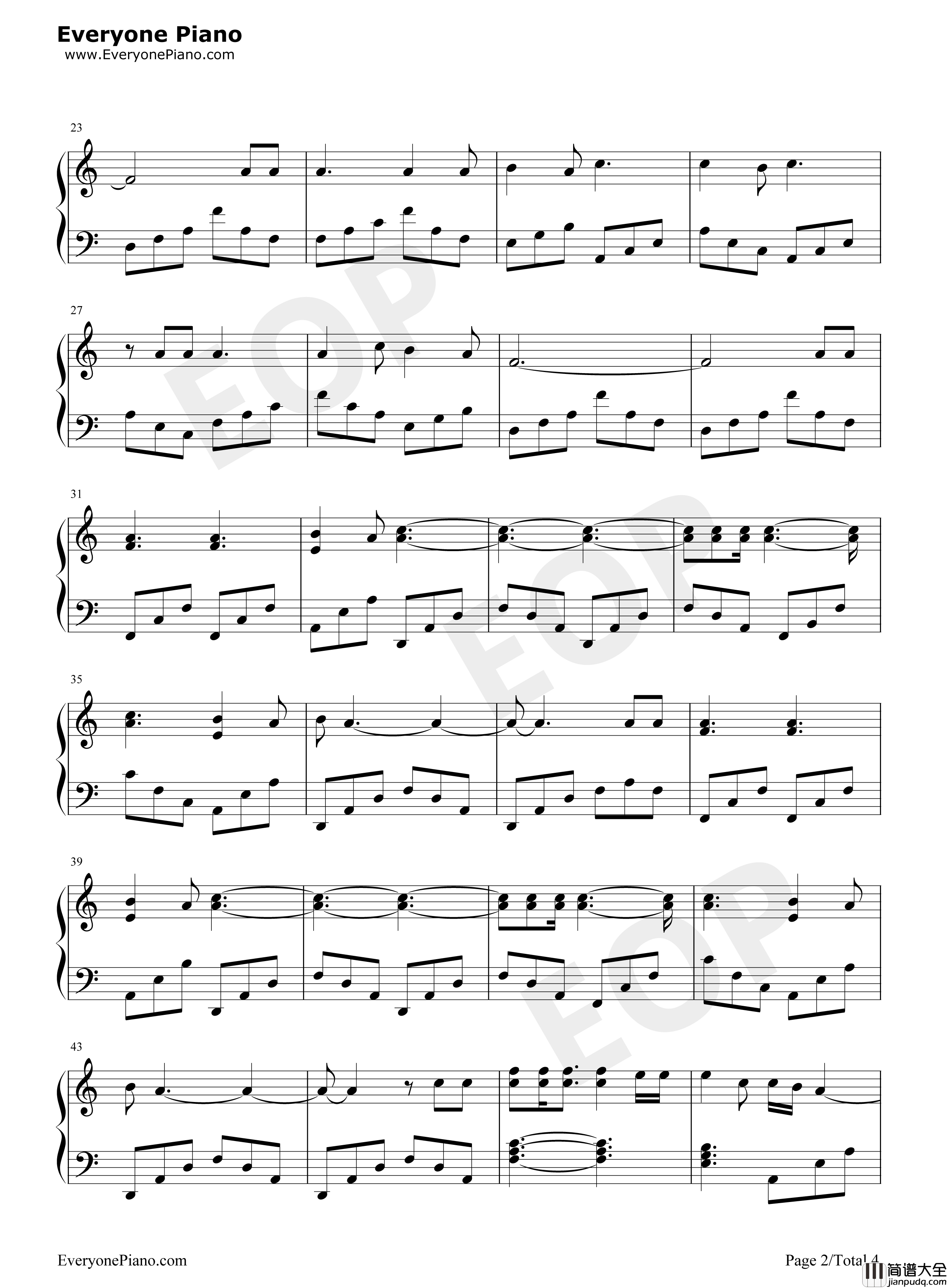 The_Night_We_Met钢琴谱_Lord_Huron