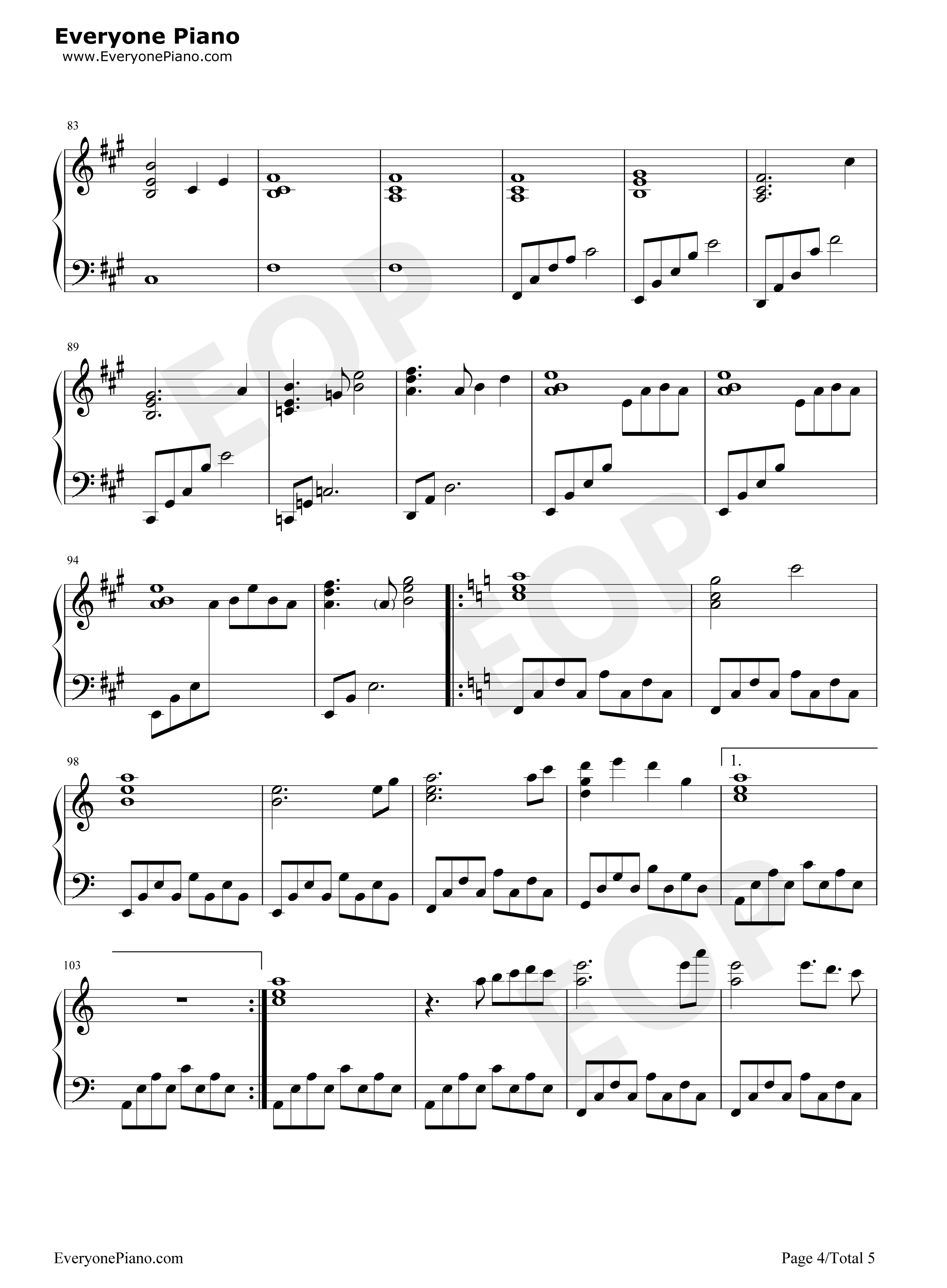 渡る者の途絶えた桥钢琴谱_东方Project